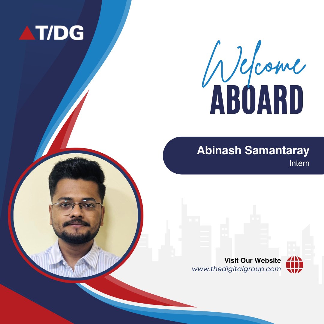 We would like to welcome Abinash Samantaray to The Digital Group as a Intern! We look forward to his contributions and are excited to see him grow and excel in the role. Join us in giving him a warm welcome!

#TDG #Hiring #Intern #JobOpportunity #JoinUs