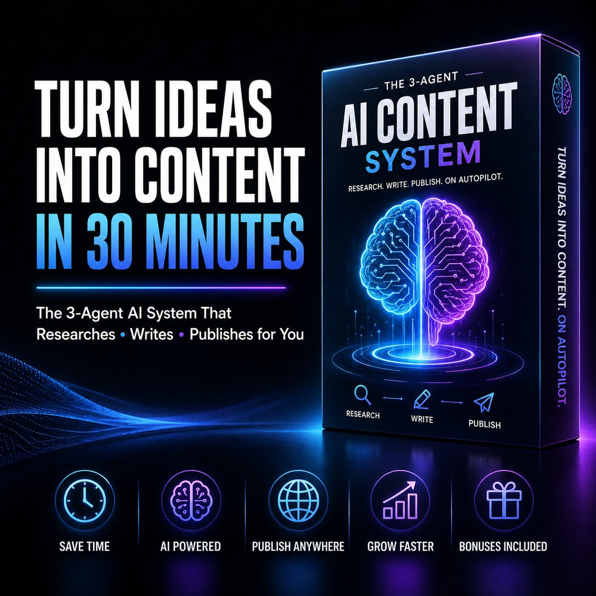 Most creators do not need another random prompt pack.

They need a simple way to turn one idea into usable content.

Squadic 3-Agent AI Content System is a PDF workflow built around 3 roles:

Research Agent
Writer Agent
Publisher Agent

Use it to plan, write, publish, and