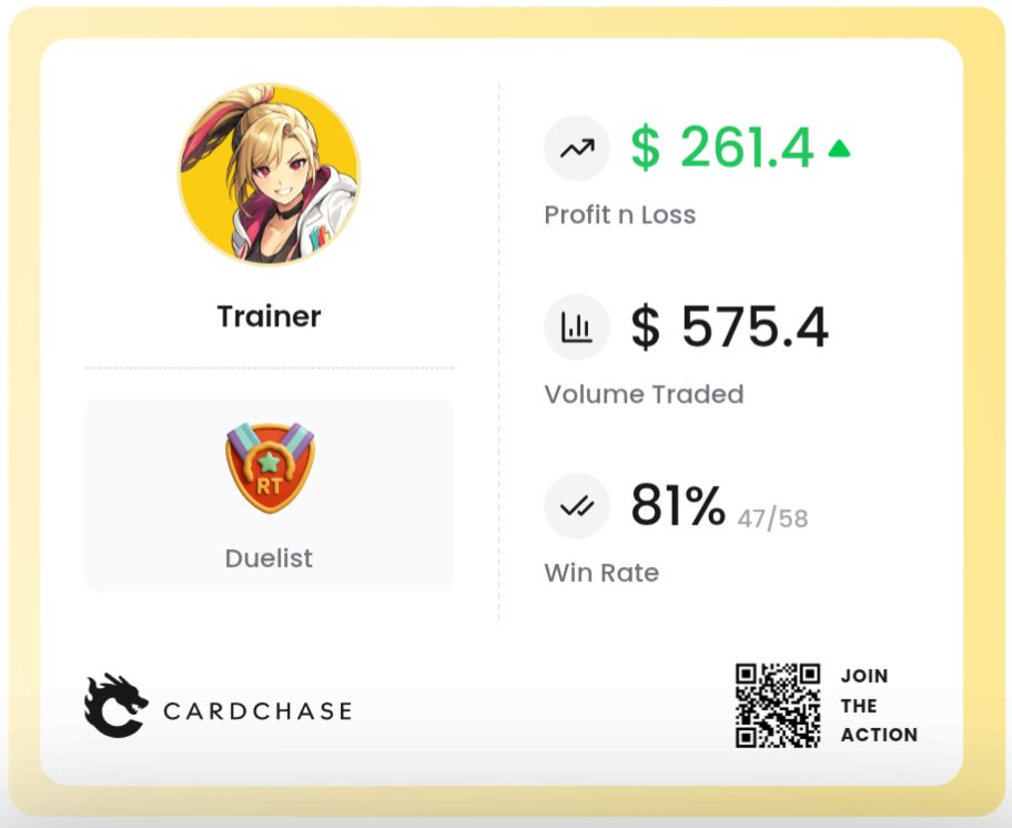 Kramaramb's tweet photo. I make pokemon market predictions on https://t.co/iFfKJAZz6y

And buy pokemon cards with my profits.

If your favorite pokefluencer isn't showing their prediction success rate, they're just keyboard warriors.

Use my Referral Code G5ZEC5EO 🔥 https://t.co/0YEUimjcPq