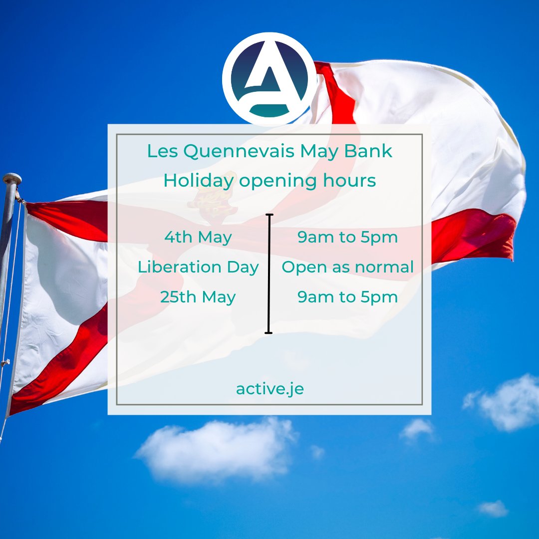 activejersey's tweet photo. Swipe to see the opening hours for Springfield, Les Quennevais and Oakfield over the May Bank Holidays.

https://t.co/0xYxi67EMx https://t.co/YO3nbIttTh
