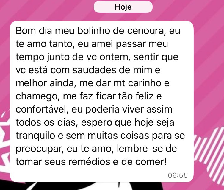 Obsesassad's tweet photo. Eu de verdade amo meu namorado, ele me proporciona tdo do bom e do melhor, mensagens d bom dia com textos lindos, compra tudo que eu demonstro interesse, respeita meu espaço quando tenho crise sensorial e me abraça em crise de euforia, vms fazer 2 anos já e estamos morando juntos https://t.co/ElapBqBzEc
