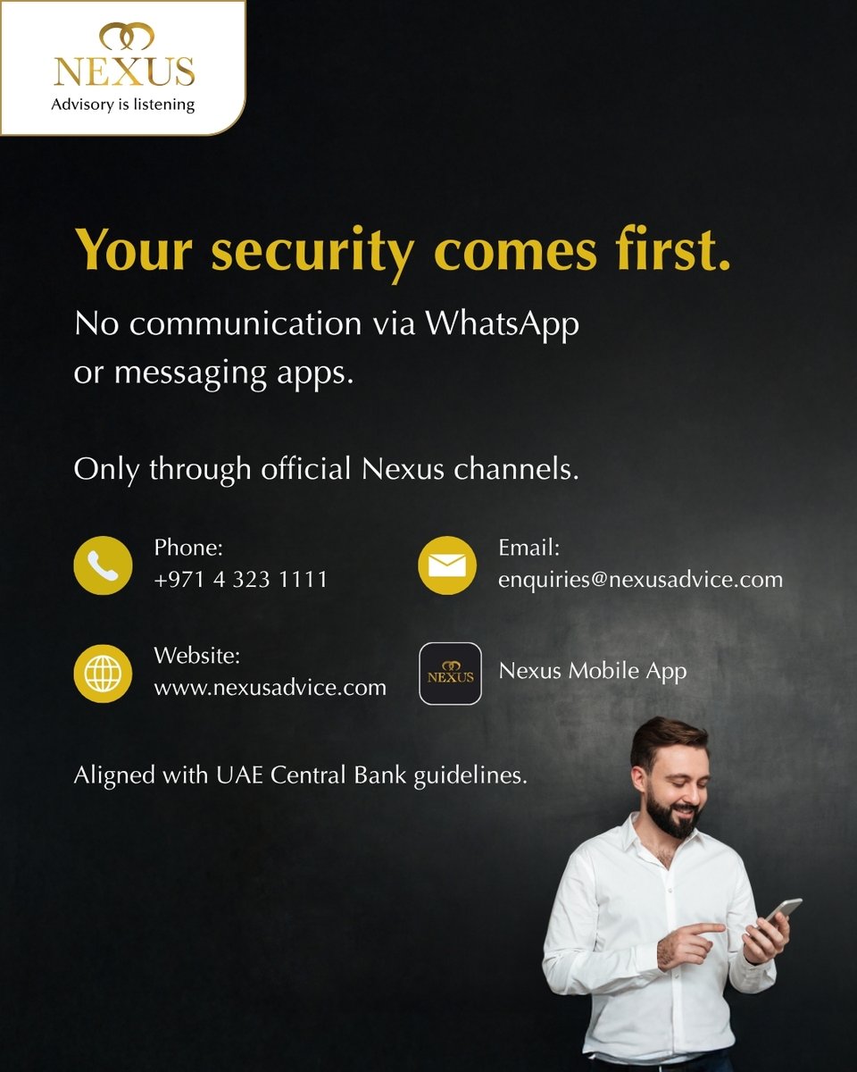 NexusBrokers's tweet image. Your security comes first.

To help keep your information safe and protected, Nexus communicates only through official channels, never via WhatsApp or messaging apps.

If in doubt, contact us directly.

#Nexus #StayProtected #DataSecurity