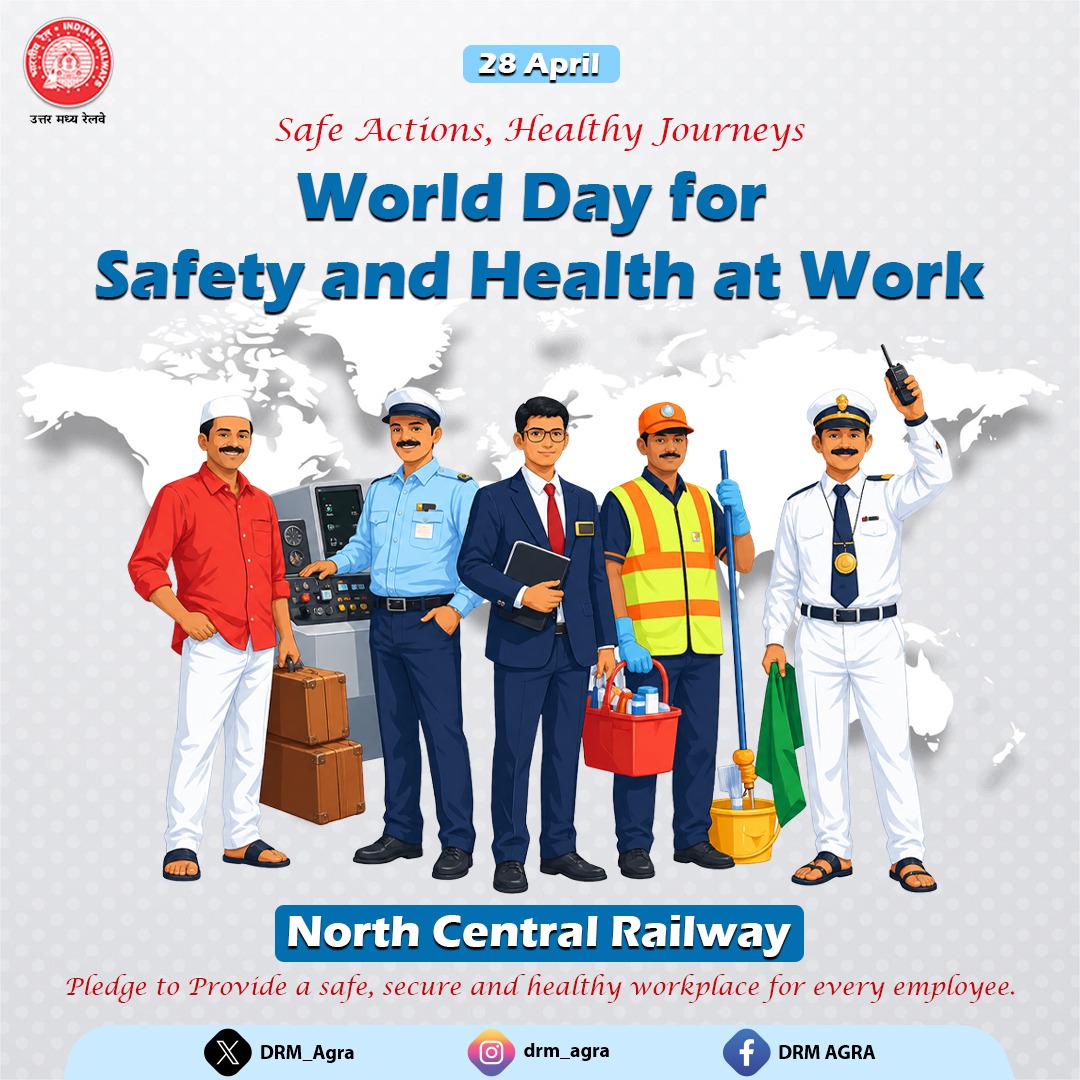 DRM_Agra's tweet image. Health and safety in the workplace are not an option, but a shared responsibility. we are committed to upholding every day⚠️

World Day for Safety and Health at Work 🌍

 #WorldSafetyDay #SafeWorkplace 
#SafetyFirst