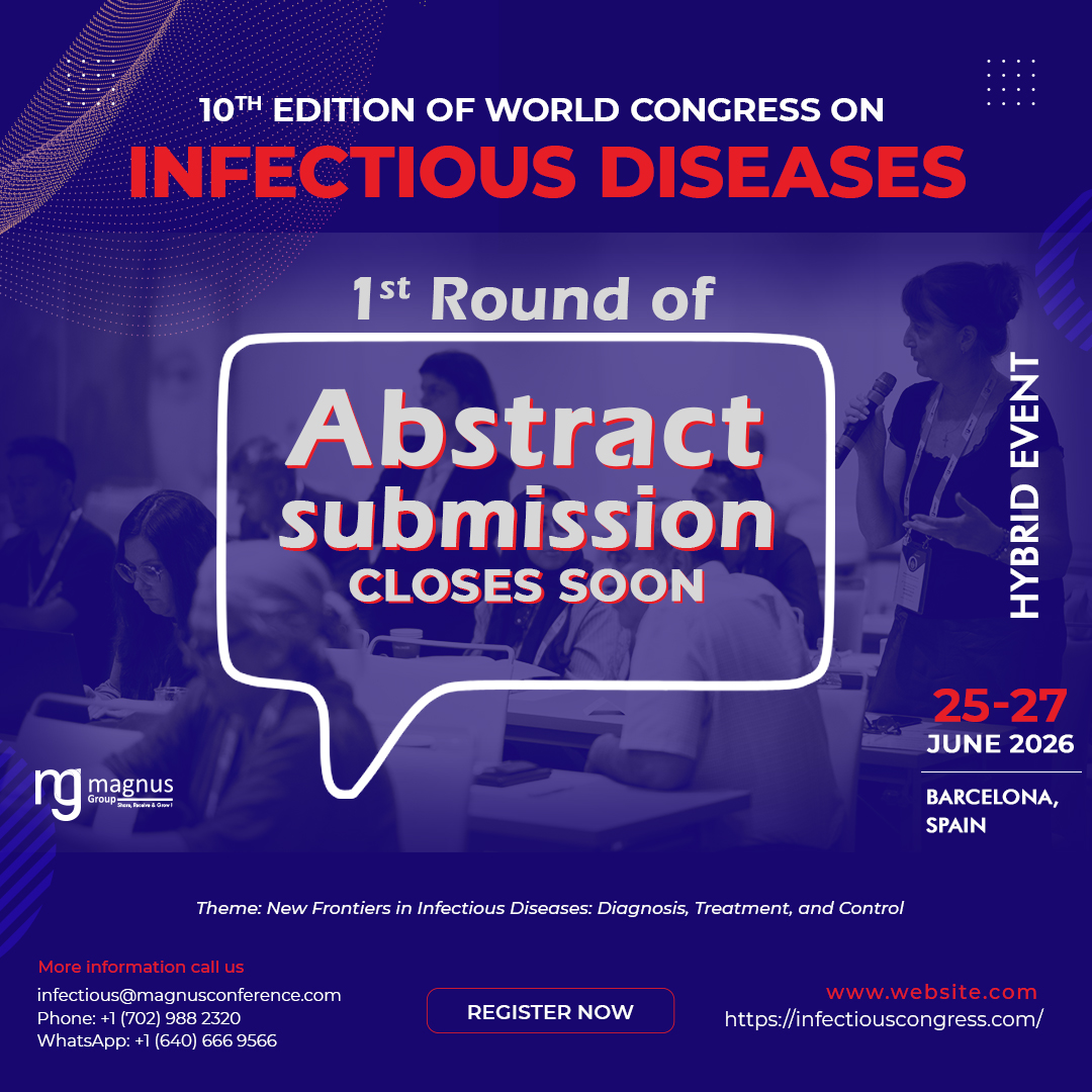 InfectionEvent's tweet photo. 🌍Be part of the @InfectionEvent at Barcelona, Spain 🇪🇸 June 25–27, 2026📅 First round of abstract submissions is closing soon!⏳
📞 +1 (702) 988-2320
💬 +1 (640) 666-9566
📧 infectious@magnusconference.com
🚀 Don’t miss your chance to be part of this impactful global event! https://t.co/zblSV2RhYM