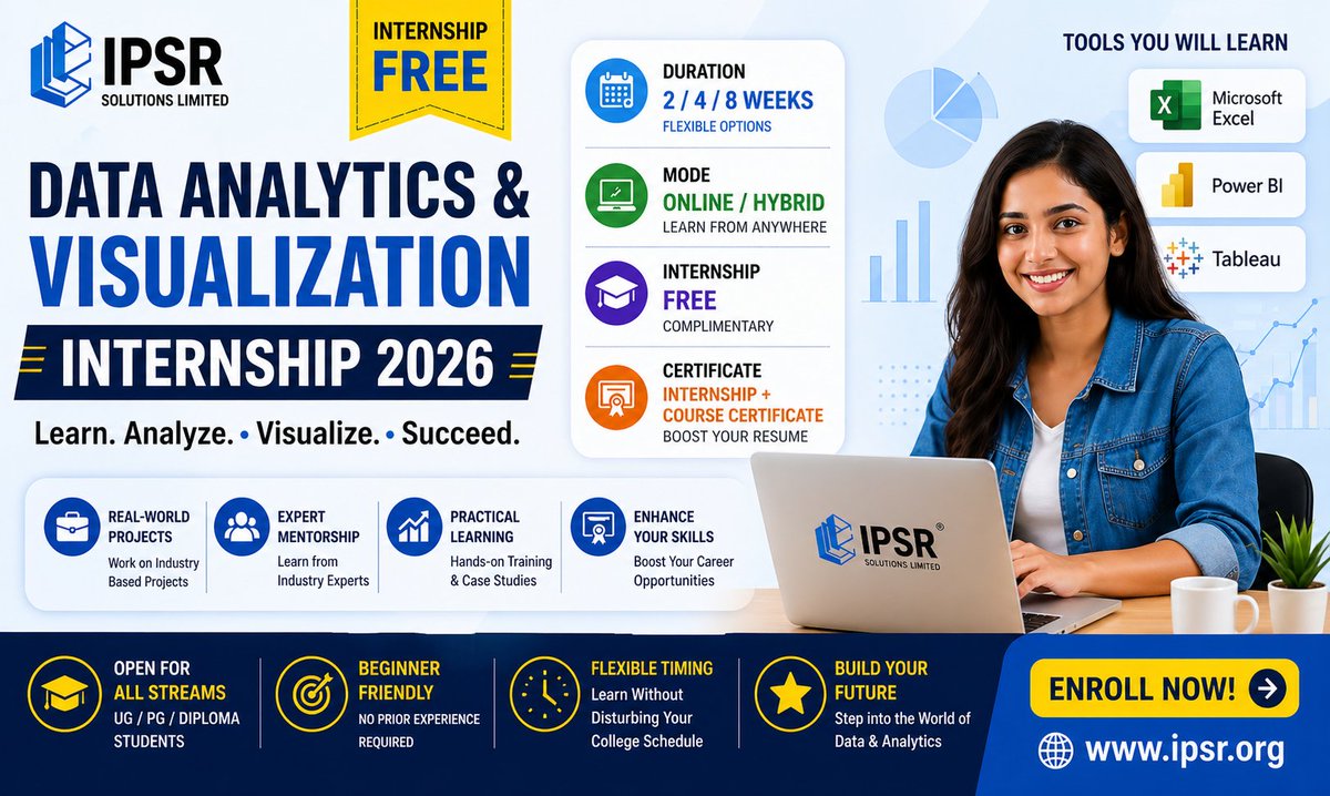 alexahirejobs's tweet image. IPSR Data Analytics Internship 2026 | Apply Online, Fees, Duration – Certificate

Apply Link:alexahire.in/ipsr-data-anal…

#workfromhome #workfromhomeopportunities #workfromhomejobs #workfromhomelife #jobalert #job