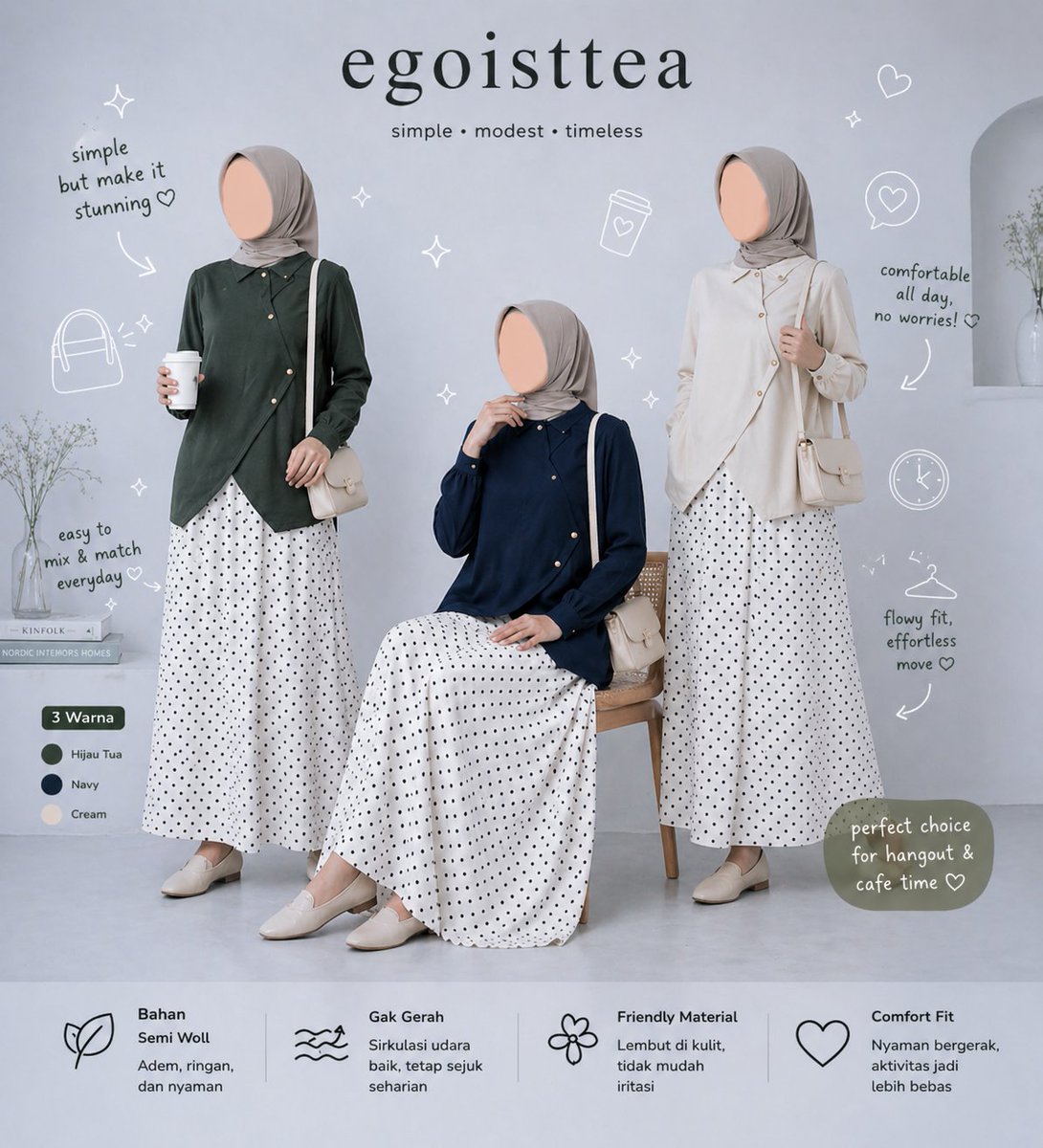 EgoistTea's tweet photo. Lagi butuh outfit formal tapi tetap stylish? 🤍
Aku nemu blazer blouse + skirt polka dengan design yang chic &amp; timeless!
Cocok buat kerja, meeting, sampai hangout cantik 
#outfit #hijab #kalcer
Langsung cek di bawah ya 👇
https://t.co/ja7JrnyoUr
https://t.co/YrHmRvOnzd https://t.co/2zCS7aI2T4