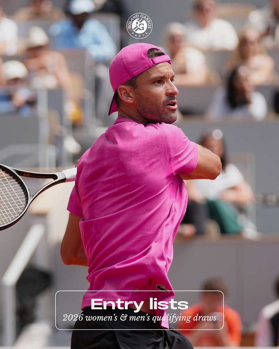 rolandgarros's tweet image. The entry lists for the qualifying draws are out 🚨

✚ bit.ly/EntryListsRG | #RolandGarros