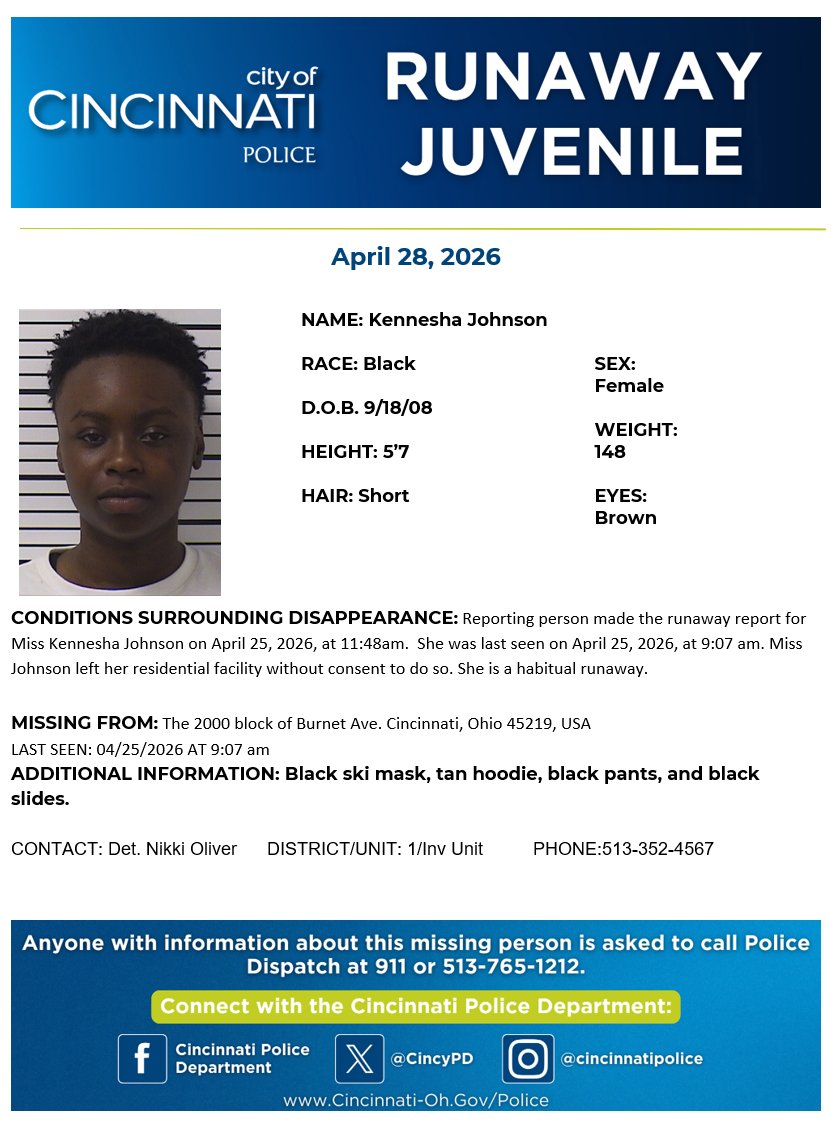 Cincinnati Police Department tweet media