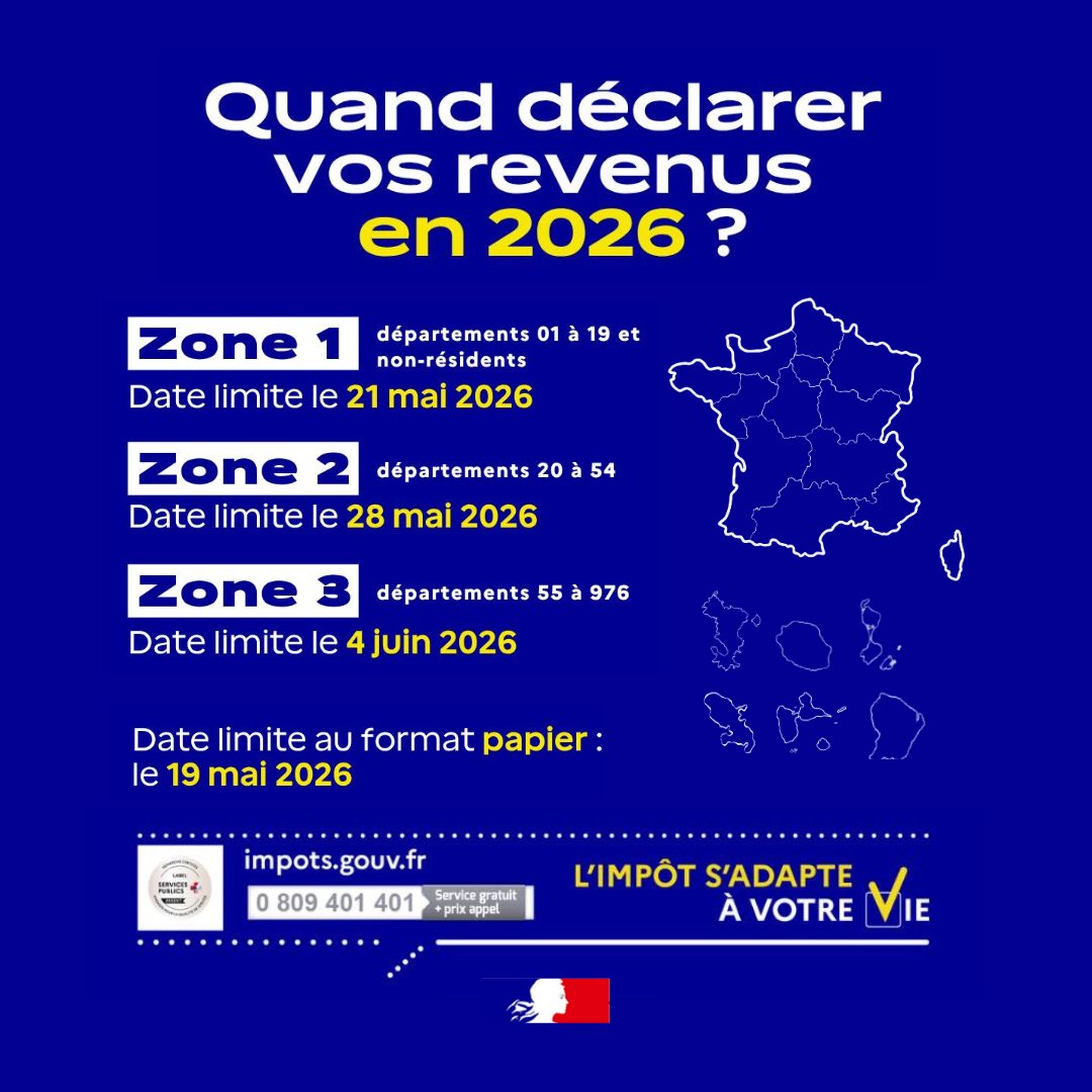 Image de Préfet des Ardennes - #Impôts |🧾Campagne de déclarations des revenus ouverte !✅
📆Dans les Ardennes, les dates limites de