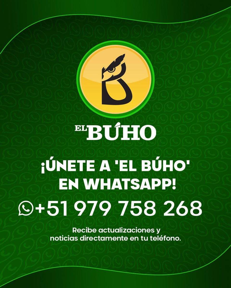 elbuho_pe's tweet image. 🦉 Mantente informado con 'El Búho' en WhatsApp. 🇵🇪 Descubre las últimas noticias y reportajes exclusivos sobre Perú y Arequipa. ¡Únete ahora y no te pierdas nada! 🔔 #NoticiasPerú #arequipa 🔗 Únete aquí: f.mtr.cool/mjlvdbszfq