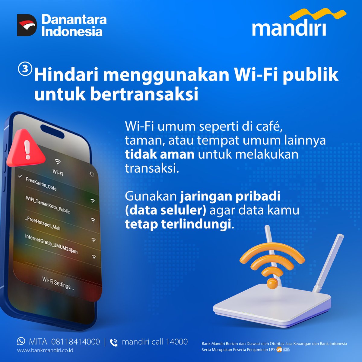 bankmandiri's tweet photo. Nah, supaya Sahabat tetap aman dan nyaman dalam bertransaksi, langsung aja swipe postingan ini ya..👌🏼✨
#KelasMandiri #GeberPK #KonsumenCerdasPeKABertransaksi #GENCARKAN2025 #LiterasiKeuanganMasifMerata https://t.co/8viSbM7rrd