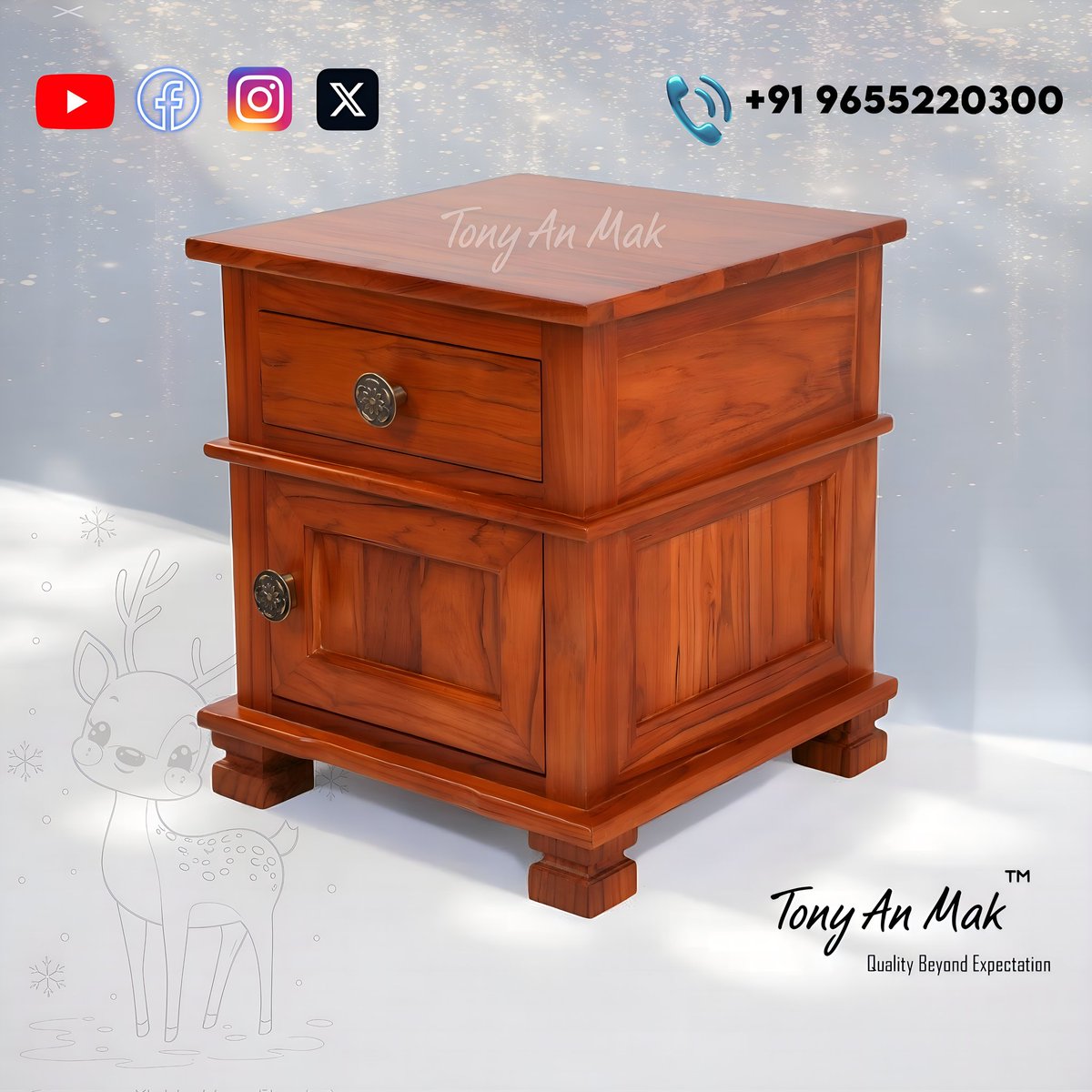 TONYANMAK's tweet image. Where elegance meets everyday function—crafted in teak, designed to last. ✨

For further information or enquiries, please call or WhatsApp 
📞 +91 96552 20300.

#TonyAnMak #teakwoods  #furniture #bedsidetable  #craftmanshipmatters♥️