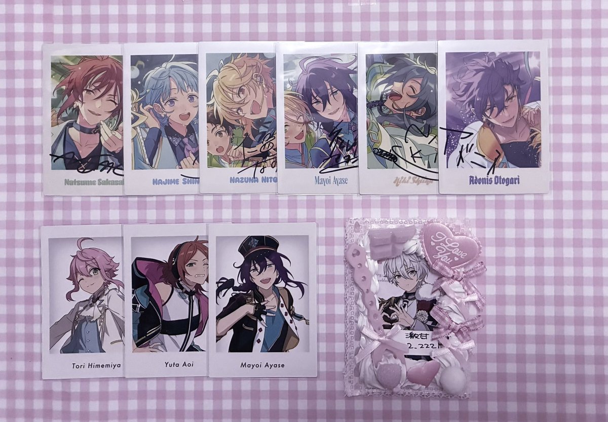 nya2__zzz's tweet photo. ꒰ 交換 ꒱ あんスタ ぱしゃっつ 10周年 展示会 特典 ユニットビジュアル

譲♡マヨイ ニキ アドニス なずな 創 夏目 桃李 ゆうた

求♡カンナ(特典、10周年)

❤︎当方10周年⇄特典〇
❤︎特典は特典との交換
❤︎郵送(1〜◎)

検索からもお気軽にお声掛けください https://t.co/ESbxVoRPYp