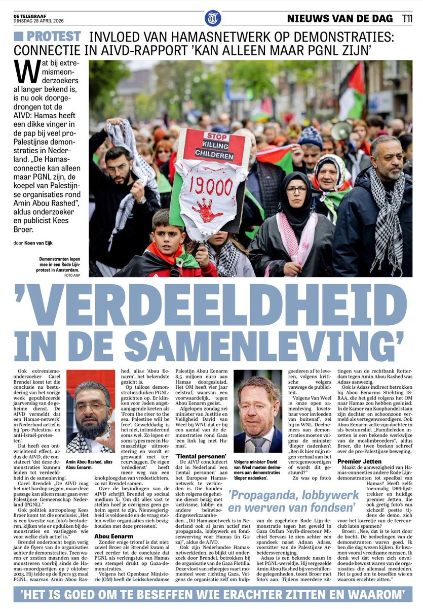 Terreurorganisatie Hamas heeft een dikke vinger in de pap bij veel anti-Israël demonstraties. Dat heeft een ontwrichtend effect en leidt tot verdeeldheid. #JA21 wil van burgemeester Halsema weten hoe zij erop toeziet dat we deze beïnvloeding in Amsterdam te weren.