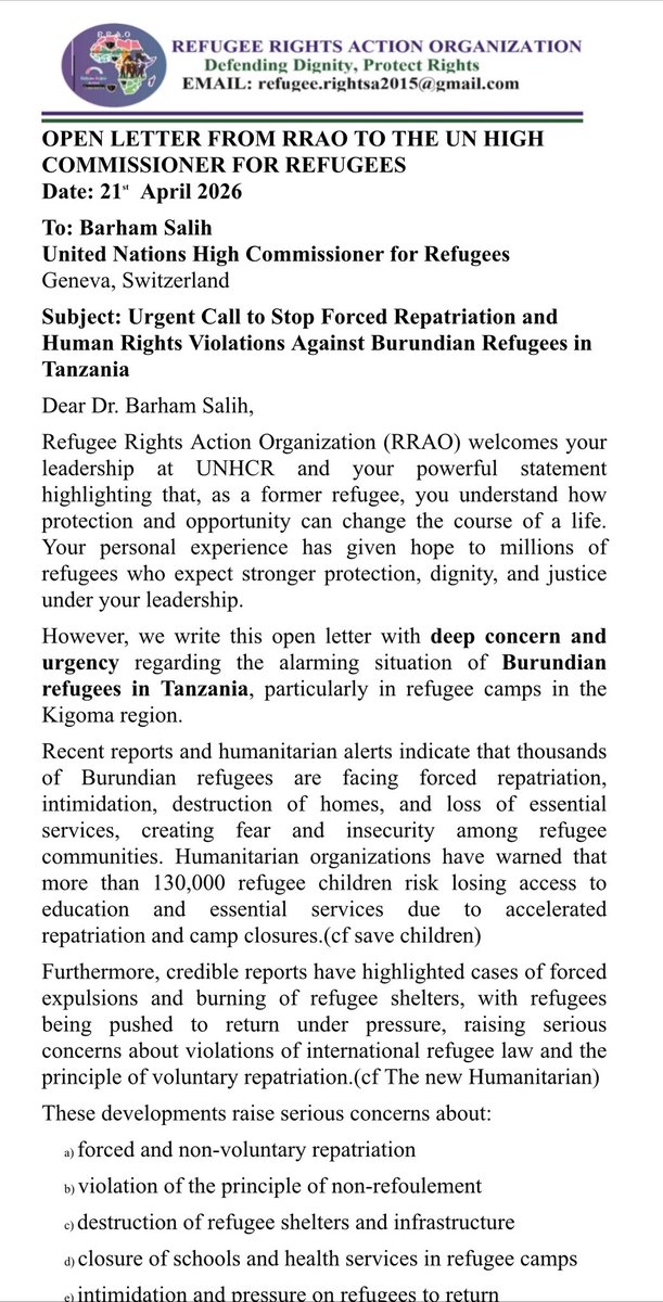 refrightsa2015's tweet photo. #refugeeRights is not privilege but a fundamental rights for every refugee in world. In RRAO we can’t keep quit when our brothers and sisters refugees in Tanzania are beeing killed by the #TanzaniaGov. The UNHCR high commissioner must act.
#ddefenders
#relon-ug
#cbddh
#CDH-vicar https://t.co/bSwyde6uvs