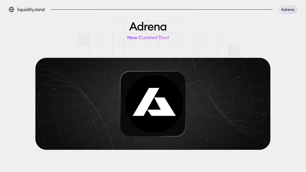 Liquidity_Land's tweet photo. New Curated Deal - @AdrenaProtocol RW-ALP Pool 

Adrena is a Solana perpetuals DEX using a peer‑to‑pool (AMM‑style) model. The protocol has traded >$10.0b in volume, generated ~$11.4m in fees. 

💧20-50% APY dependent on protocol performance.

💧Early depositor incentive: 25% APY guaranteed for the first month, first $500k of deposits. With top-up from foundation fees.

https://t.co/4cEieRN3ap