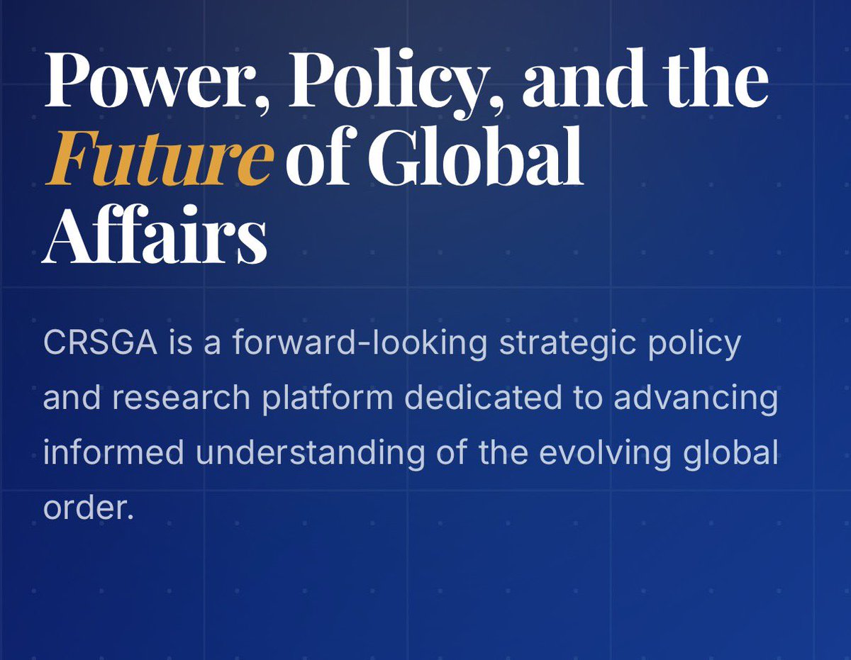 CRSGA |Center 4 Regional Strategy & Global Affairs tweet media
