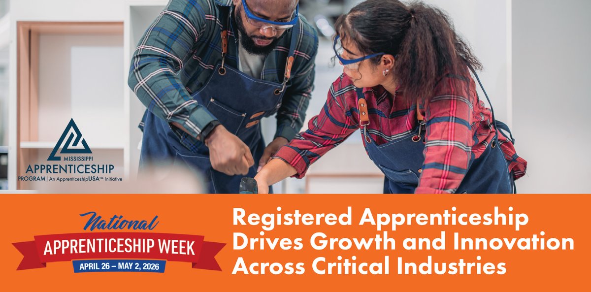 ApprenticeMS's tweet image. Registered Apprenticeships drive growth &amp;amp; innovation in critical industries! ⚙️ See how MAP tailors training to meet your company's unique needs. Learn more: msapprenticeship.works #MSApprenticeship #WorkforceDevelopment