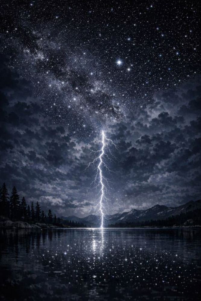 britgermanbloke's tweet image. #lightning hems the night
a single silver suture
stitching sequined stars

#vss365 #haiku