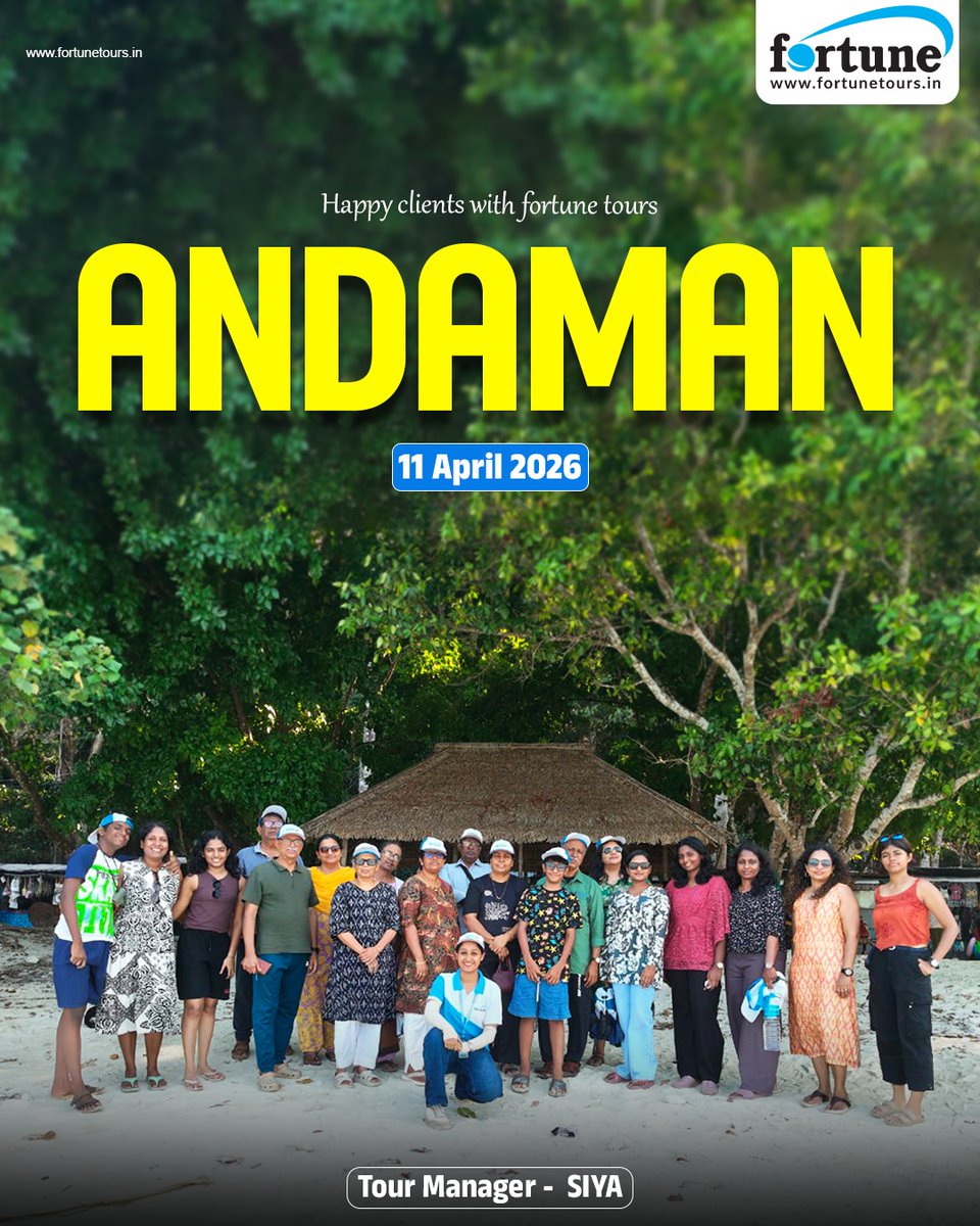 fortune_to10070's tweet image. Happy faces, beautiful memories—our Andaman group tour on 11th April 2026 was truly special!

#Andaman #grouptours #Andamanpackage #happycustomers #FortuneTours
