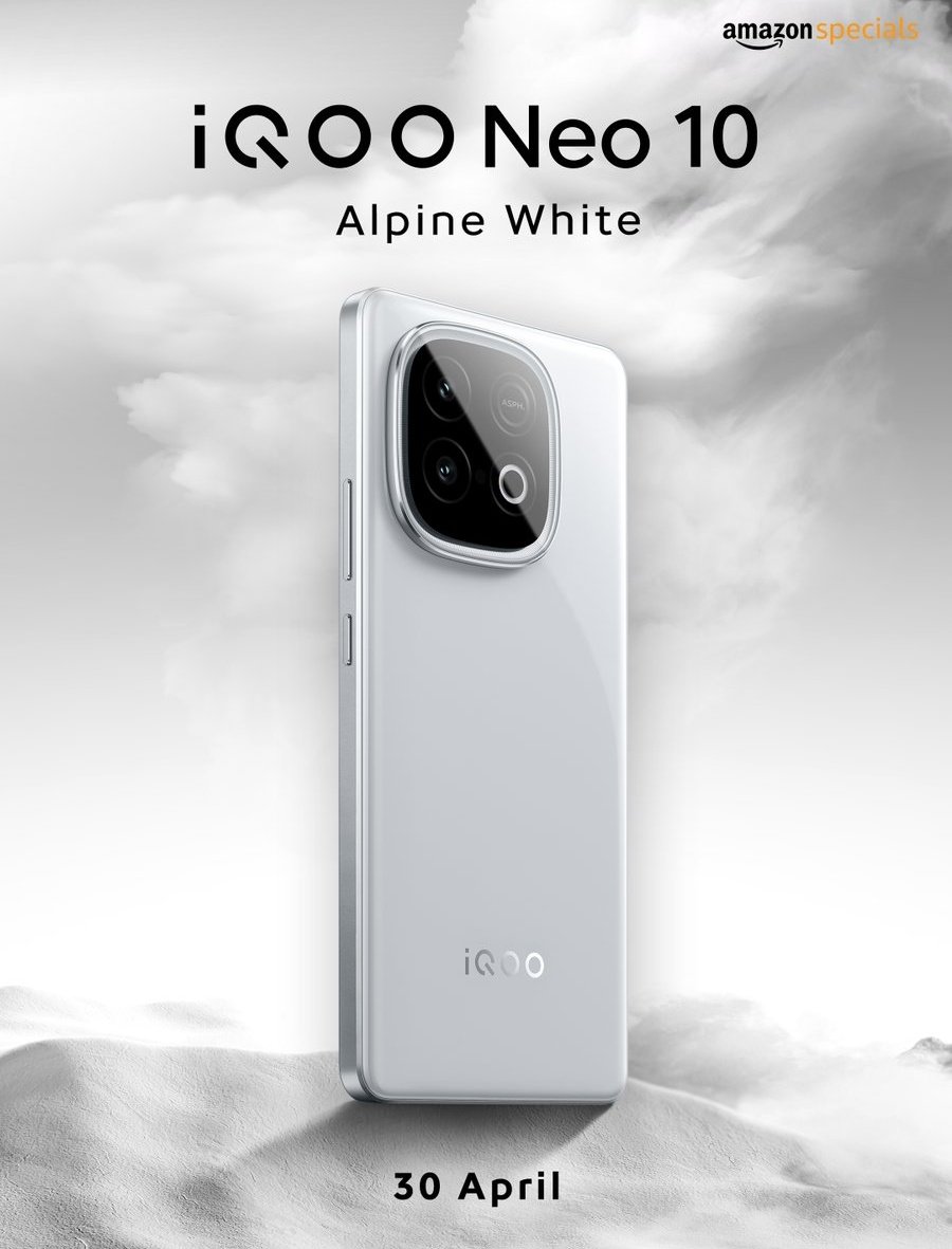 TechSAM009's tweet photo. 📢iQOO Neo10 launching in a ‘NEO’ avatar 🤍- Alpine White! 
#PowerToWin🎮💪 https://t.co/nTDkN4YVAh
