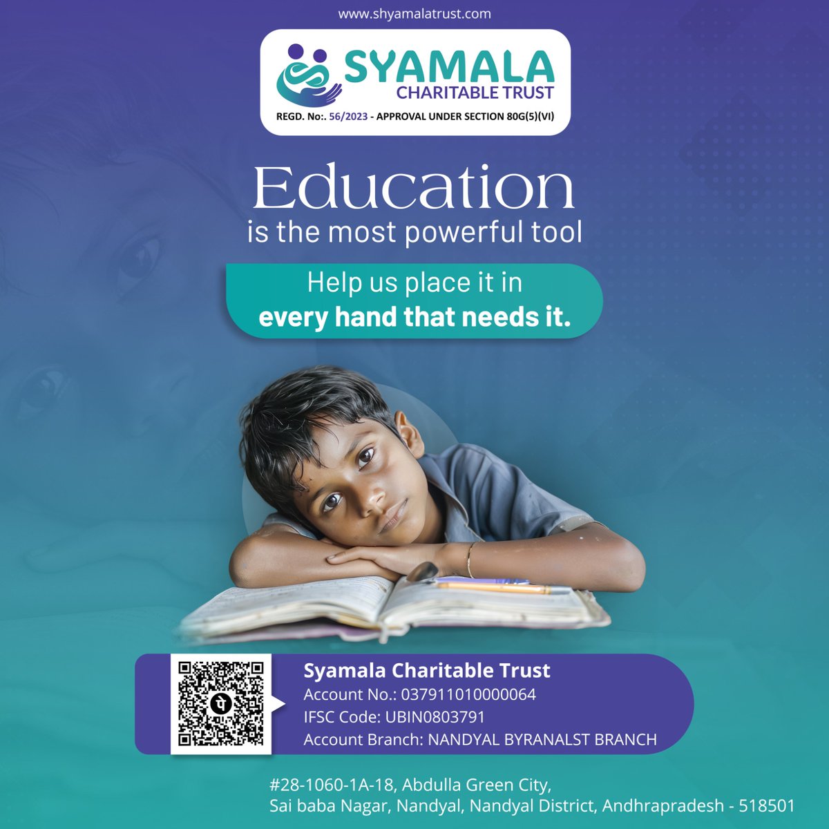 SyamalaTrust's tweet image. Healthcare with Heart. Hope for Every Life.
Shyamala Charitable Trust offers free  #ChronicIllnesses like #Diabetes, #Hypertension &amp;amp; #Thyroid, as well as #ChildHealth, #HeartCare, 
#Nandyal #ShyamalaCharitableTrust

Visit:shyamalatrust.com
call : +91 8977855889