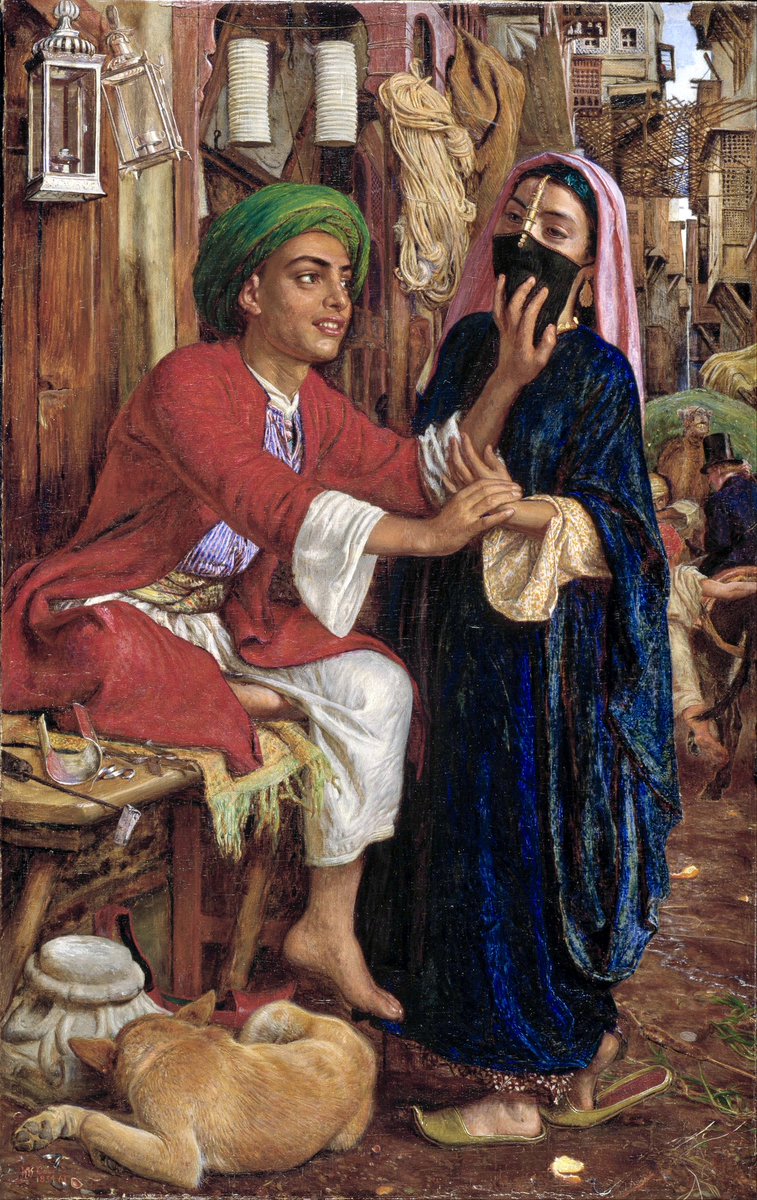nissnickmich's tweet image. “El cortejo del fabricante de linternas. Una escena callejera en El Cairo” (1854-61). Obra del pintor prerrafaelita inglés William Holman Hunt #arte #pintura #elcairo #egipto #curiosidades #felizmartes #28abr