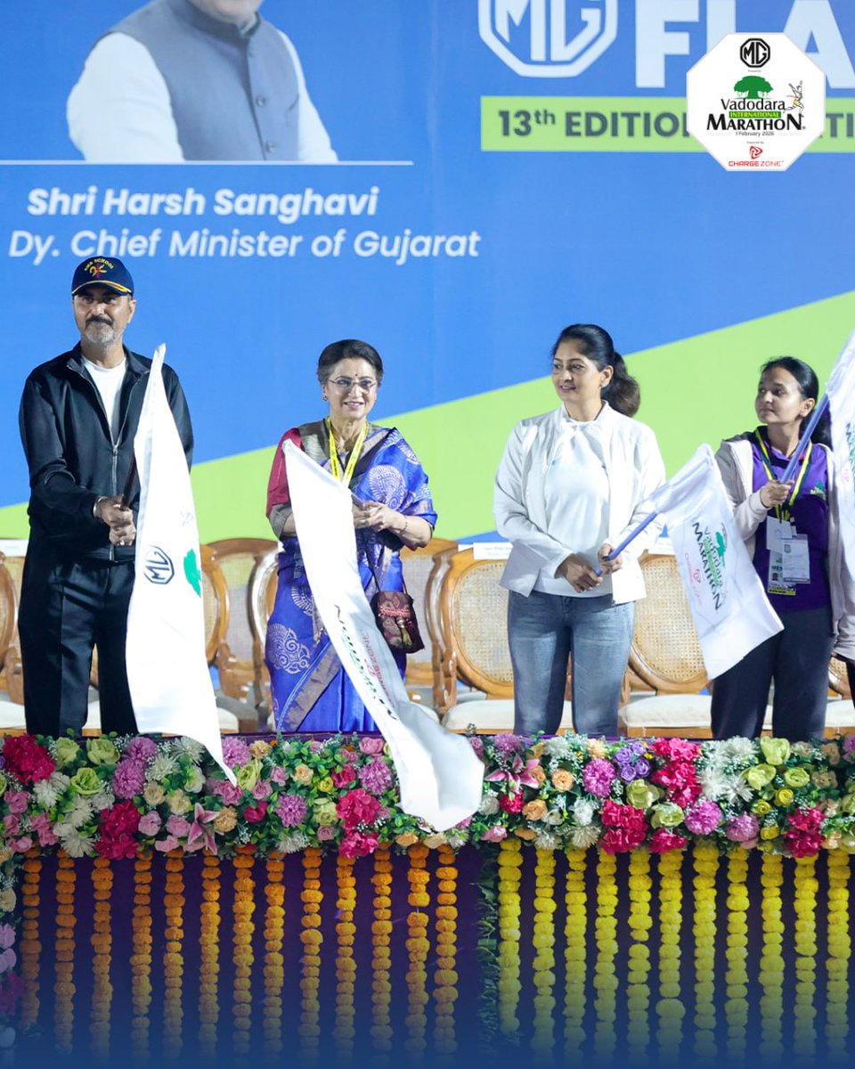 VMIndia's tweet photo. A stage of honour. A moment of pride.

With the presence of our distinguished dignitaries, the spirit of Vadodara Marathon was elevated, bringing together leadership, community, and purpose.

#VadodaraMarathon #MyStrideMyPride #Leadership #CityThatRuns #MGVM #VM https://t.co/7qtmh7fIaj