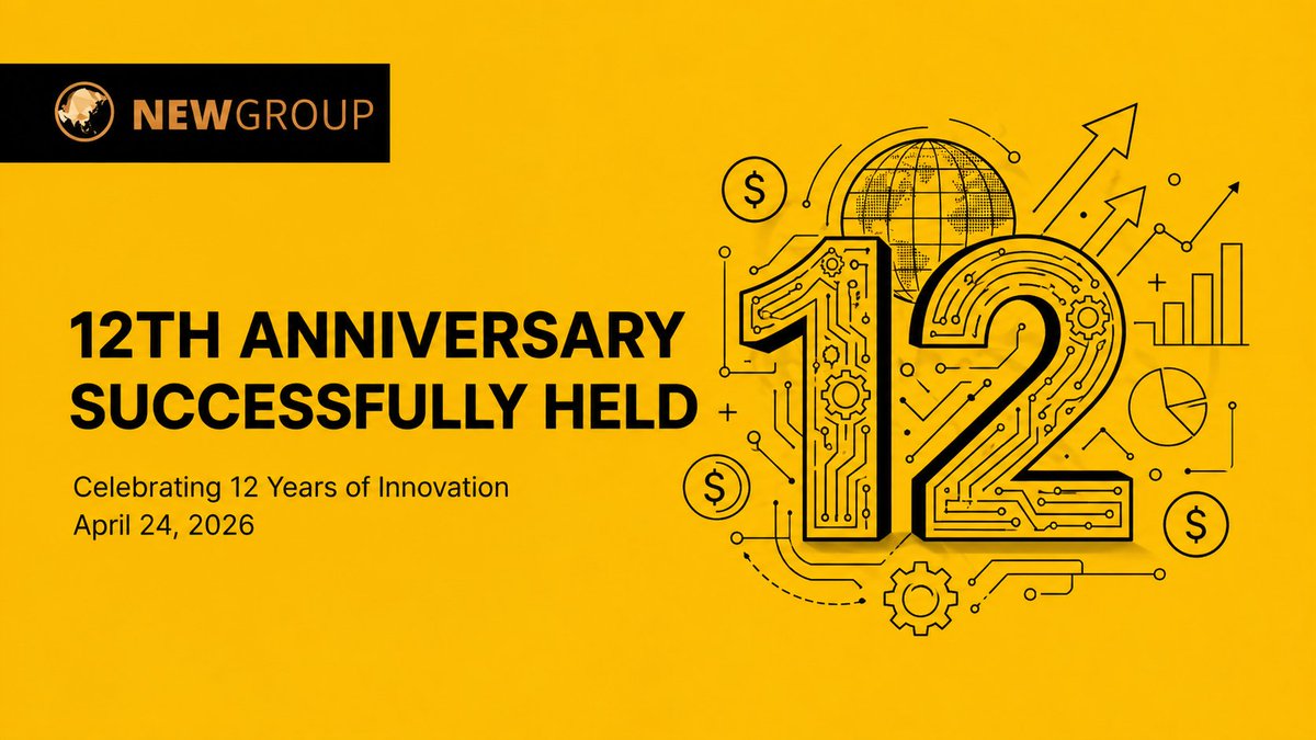 NewGroupGlobal's tweet photo. NEW GROUP’s 12th Anniversary Celebration was successfully held on April 24, 2026.

Twelve years of foundation, innovation, and global growth — now entering a new chapter for digital finance.

#NEWGROUP #DigitalFinance #Web3 #RWA https://t.co/fbNhamjetd