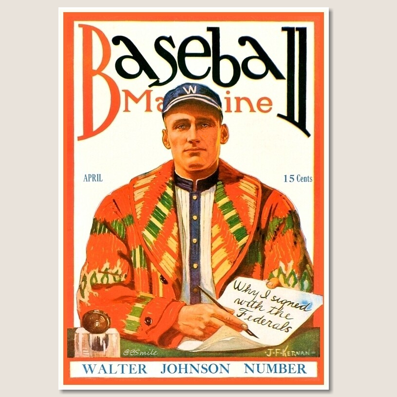 BSmile's tweet image. "Walter Johnson Number: Why I signed with the Federals” (#Baseball Magazine - April 1915) That's quite a colorful coat on "The Big Train", who almost left Washington for the Chicago Whales of the Federal League, but the Senators ended up keeping him in D.C.! ⚾️ #MLB #History
