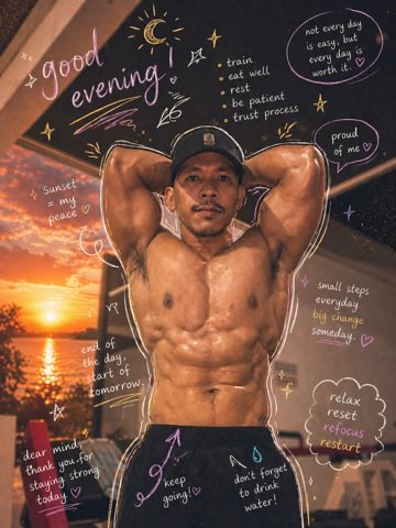 ernzfitness's tweet image. evening grind, quiet wins 🌅✨ keep showing up, even when no one’s watching

#fitnessjourney #stayconsistent #selfdiscipline #progressdaily #eveningvibes