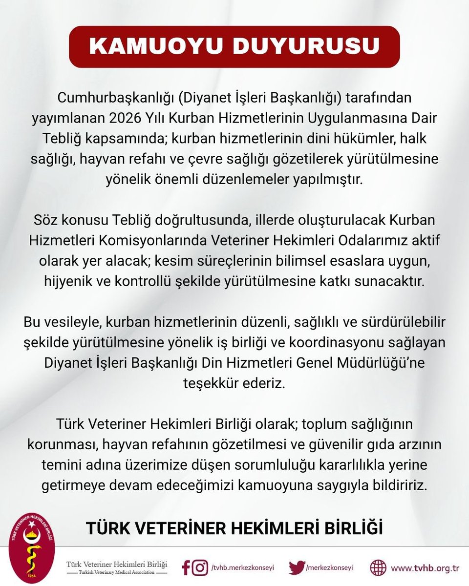 Türk Veteriner Hekimleri Birliği tweet media