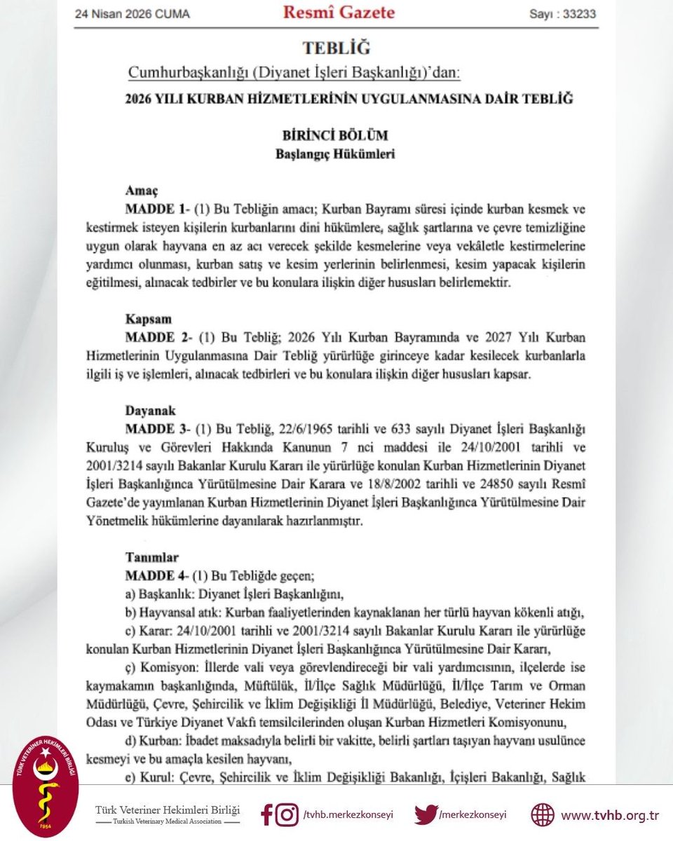 Türk Veteriner Hekimleri Birliği tweet media