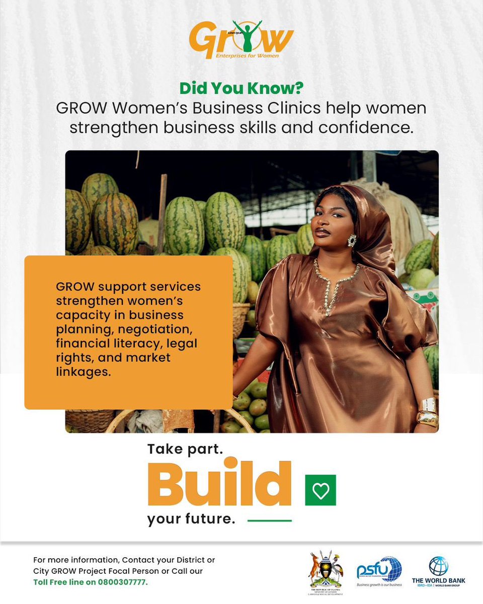 aniku_jakii256's tweet image. From affordable financing to business training and market access, GROW is empowering women to scale, create jobs, and drive inclusive economic growth.
When women rise, the economy rises.
#WomenInBusiness #InclusiveGrowth #GoldenPosts