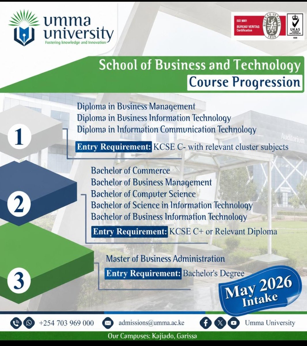 UmmaUniversity's tweet image. Where ambition meets action and progress never stops.Building business minds,step by step.Apply today on application.umma.ac.ke
#ummauniversity #highereducation #careerdevelopment #applynow #may2026intake