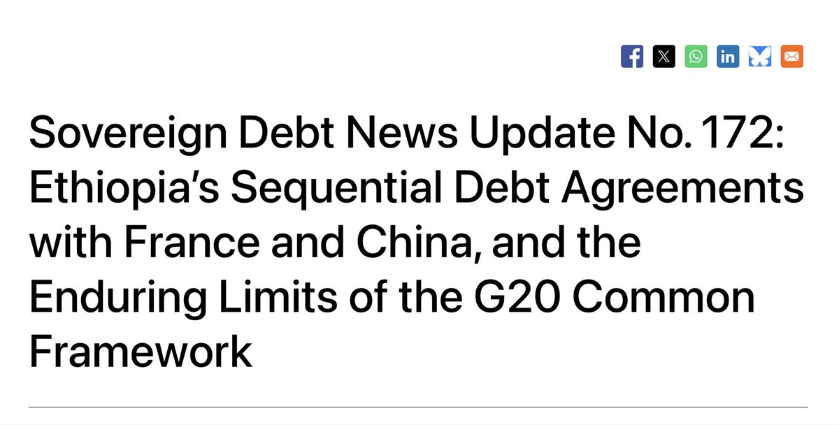 afronomicslaw's tweet photo. 📚📰🗞️ Our African Sovereign Debt Justice Network News Update No. 172 focuses on the: 

“Ethiopia’s Sequential Debt Agreements with France and China, and the Enduring Limits of the G20 Common Framework” 

Read more ⬇️

https://t.co/eQx0Oa3gFK https://t.co/H2cnSmgX8d