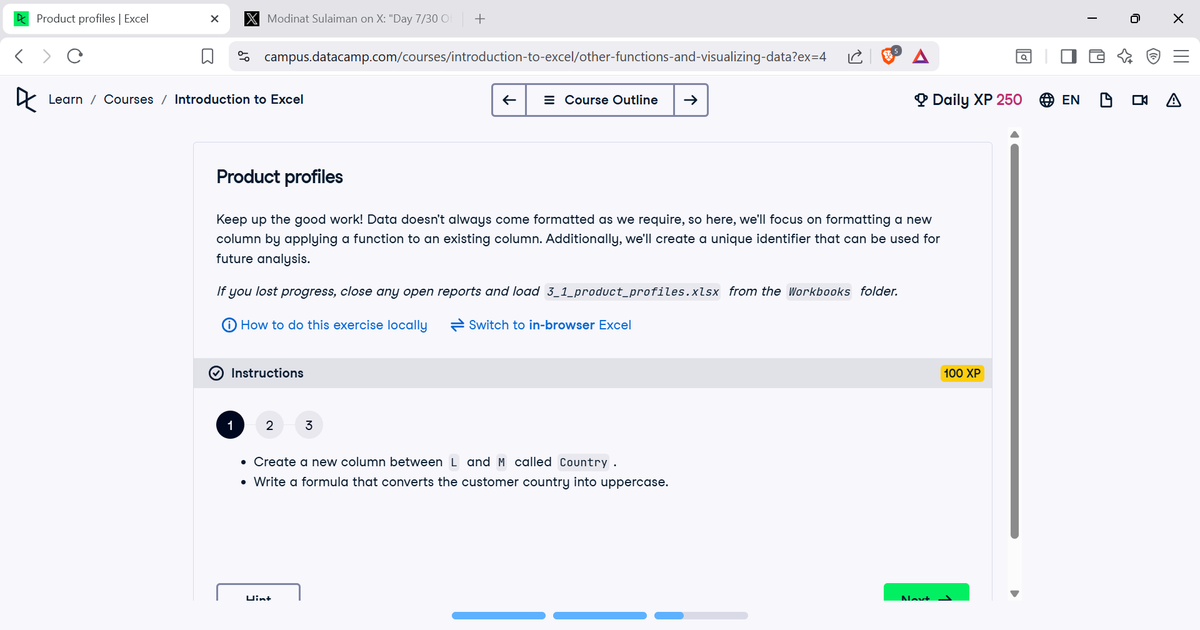ModinatSulaiman's tweet photo. Day 8/30 Of #30DaysOfDataChallenge
➡️Introduction to Excel Cont'd
Back to my Introduction to Excel course because I couldn't attempt Part 3 and 4 of my Excel Assignment.
@AfricaAgility
@DataFestAfrica
#DCDonates #DCA #DatafestAfrica #DataBenders #DataCommunityAfrica https://t.co/chbY7BFs2b