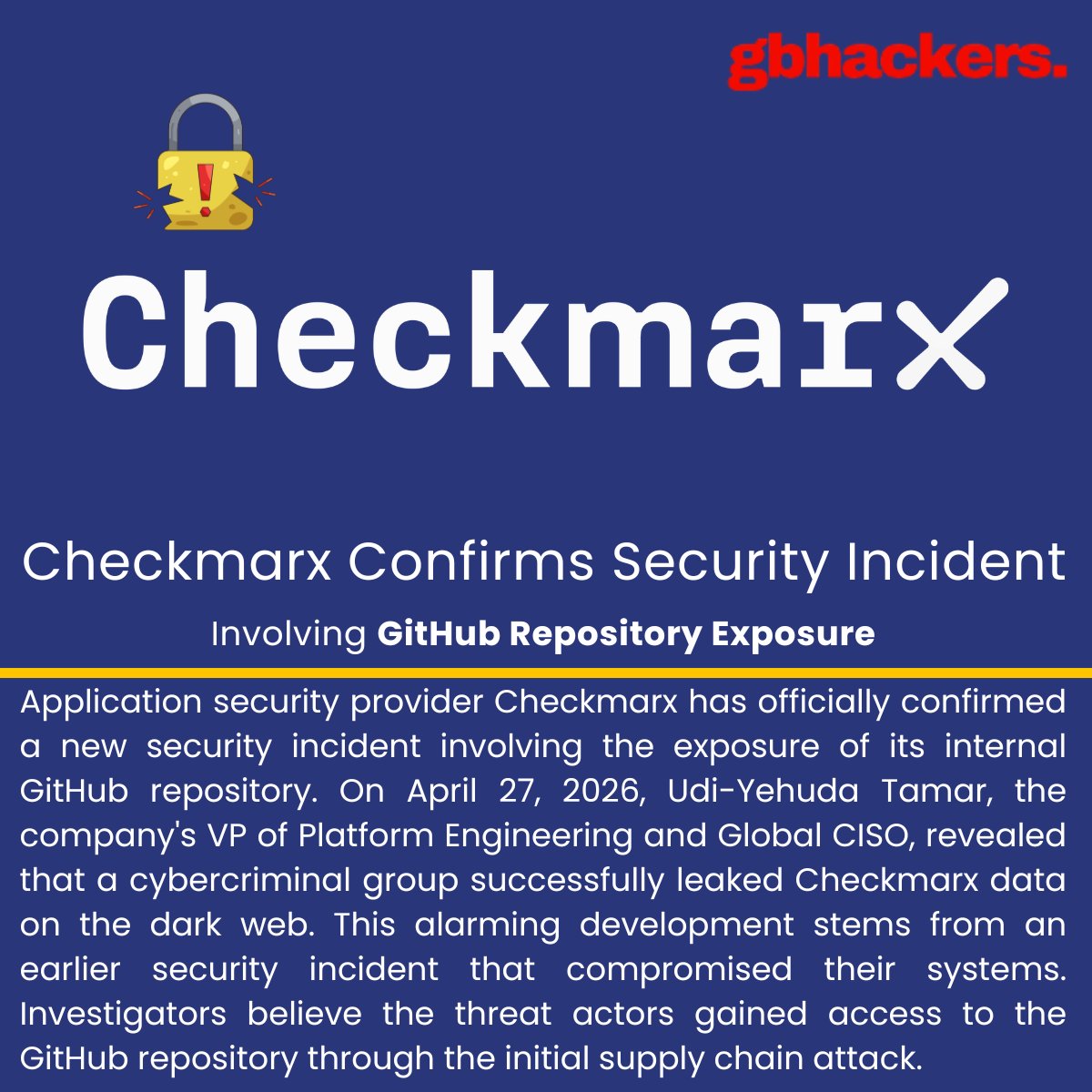 gbhackers_news's tweet image. 🚨 Checkmarx Confirms Security Incident Involving GitHub Repository Exposure | Source: gbhackers.com/checkmarx-conf… #cybersecuritynews