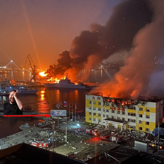 IvanSemenovych's tweet photo. @KateGoesTech A meeting of top officers of the #BlackSeaFleet was allegedly blown up in #Sevastopol.
I can't help but notice the military recruitment billboard inviting new applicants https://t.co/2VrV1d4Blg