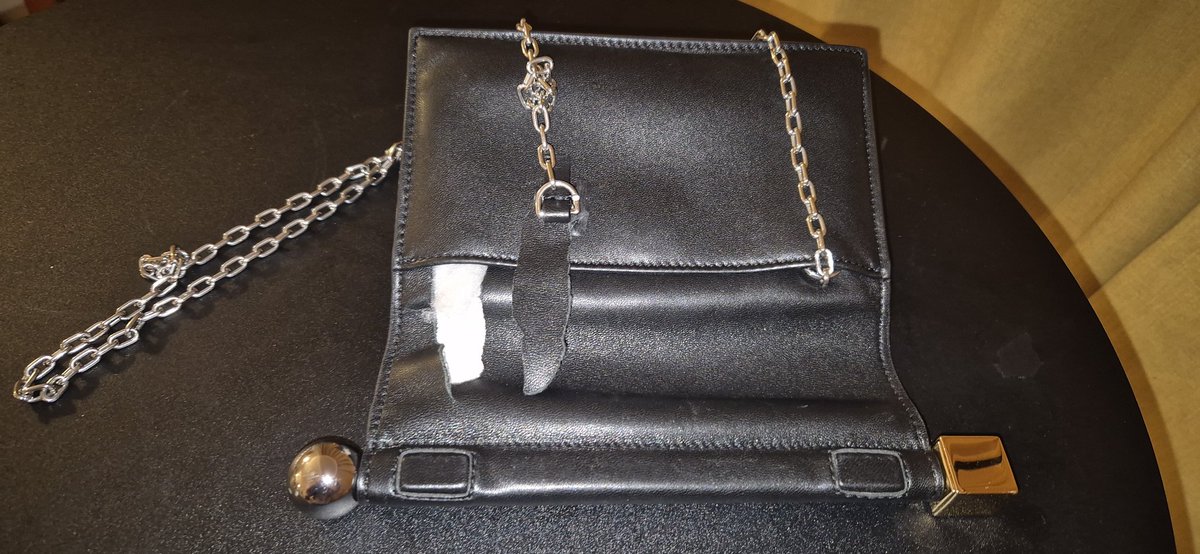 Chesspionage's tweet photo. La Petite Pochette bought 29.08.24,infrequently used. 06.02.26 the chain handle broke. They claim no receipt no solution! This is NOT a standard of a luxury brand name. Photo proves date/time when at @Selfridges It's disappointing that such an expensive bag didn't last 17 mnth https://t.co/Z7wI6ImC7X