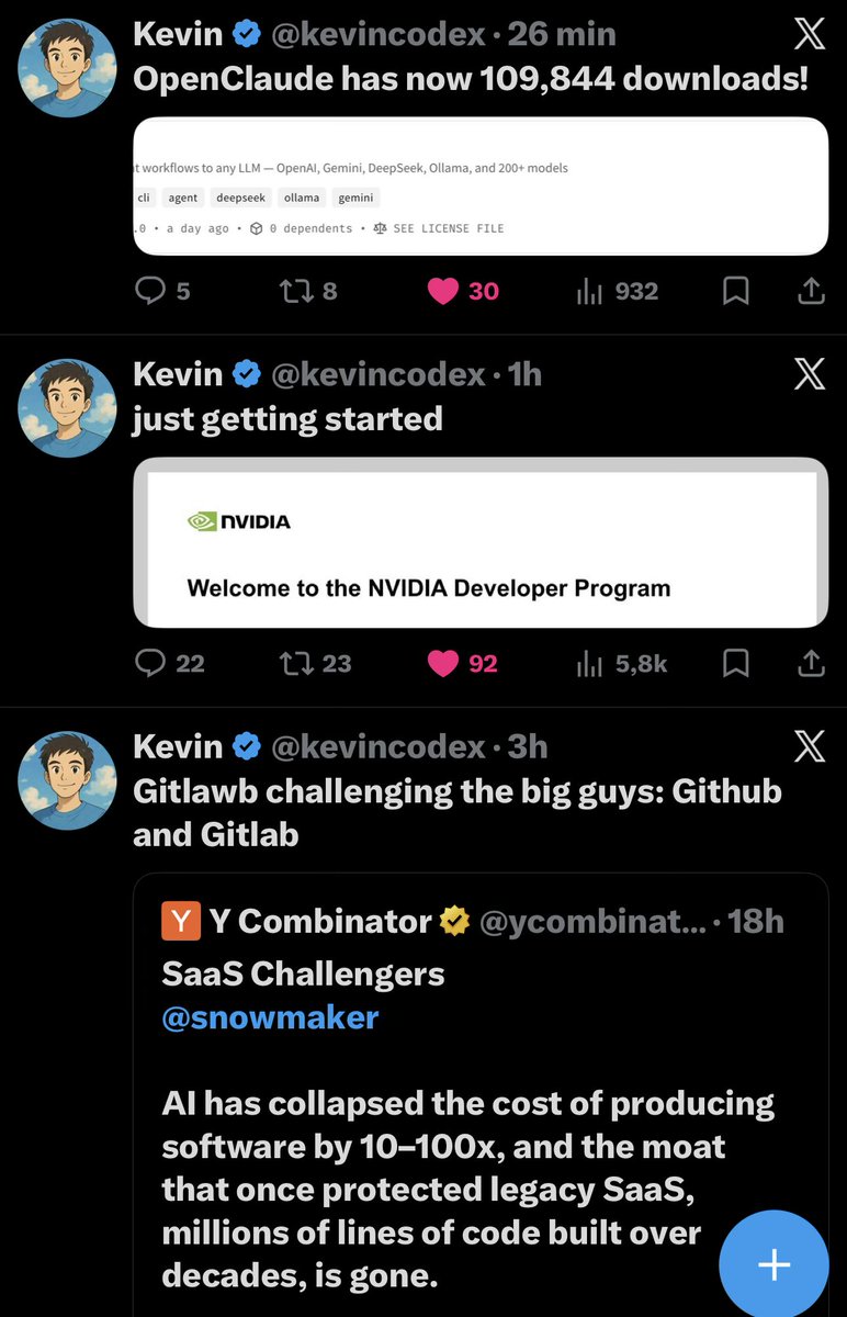 GemsHunting_8's tweet photo. Are you really missing out on $GITLAWB under 2M mcap??
24k ⭐️ on #Github
110 k downloads for Open Claude
@gitlawb is just beginning!
It will be bigger than #claude #hermes #openclaw
It is disrupting #Gitlab #Github #Dexscreener #Dextools #Lovable #Redit #Llama
This is Open Source, Decentralized AI for everyone!!