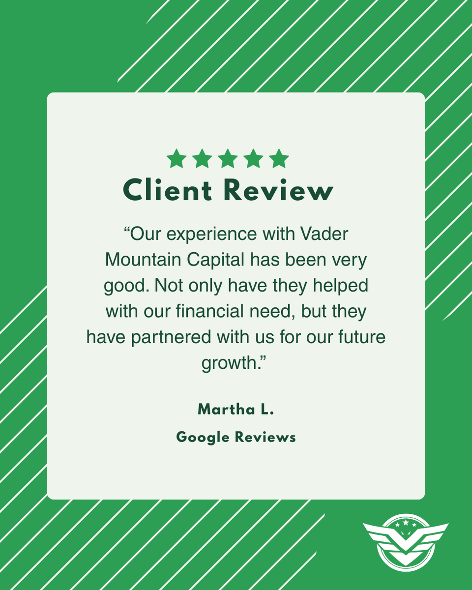 VaderCapital's tweet photo. Funding today. Growing tomorrow. 

We love seeing our clients succeed!  We're here to help.

#SmallBizGrowth #VaderCapital #FutureFocused #EntrepreneurSuccess https://t.co/lnLeJRoRyc