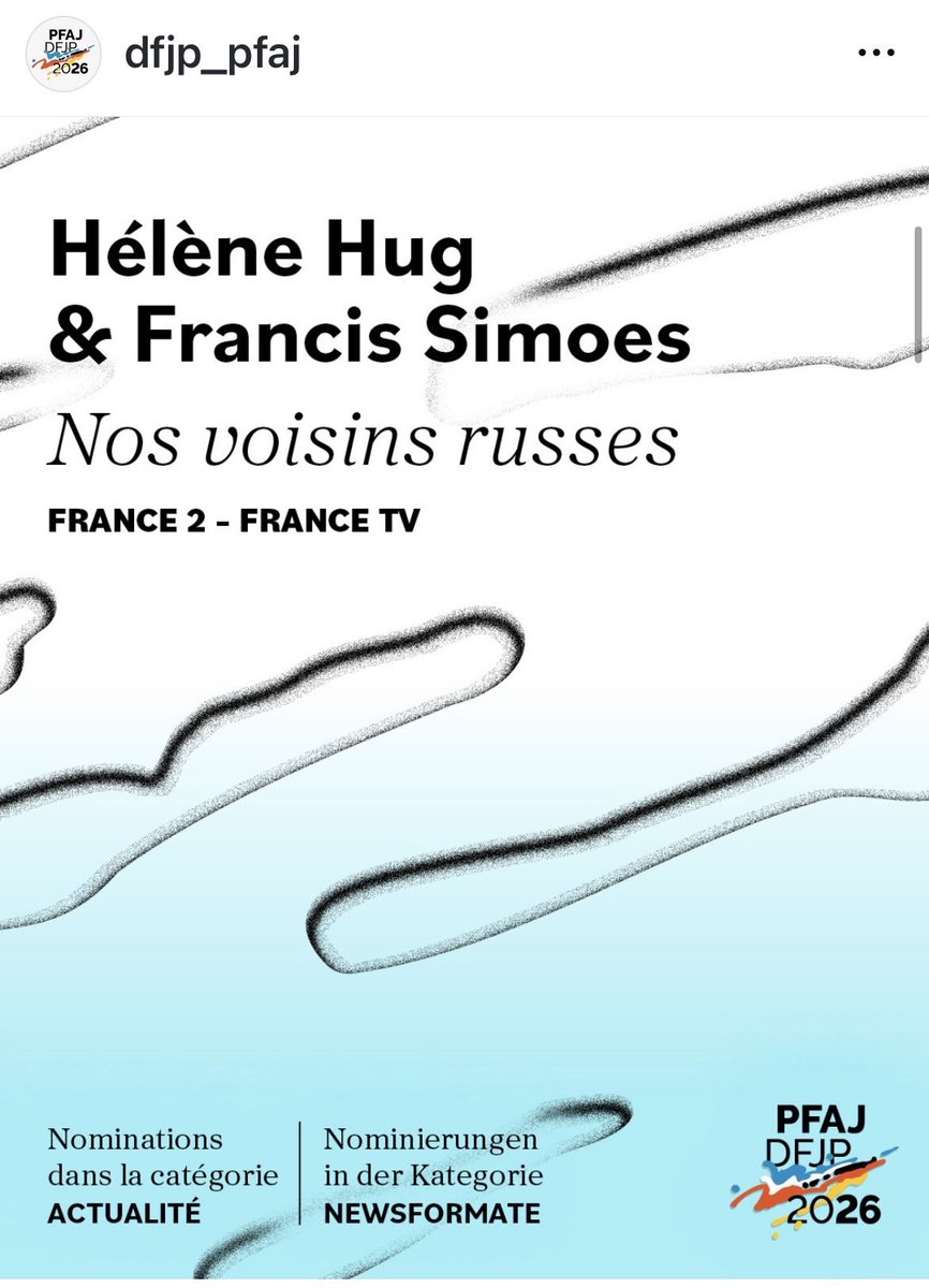 eleonoregay's tweet photo. Le reportage d’Hélène Hug et Francis Simoes sélectionné pour le prix franco-allemand du journalisme 
« Nos voisins russes » à revoir sur https://t.co/Jm8als3laL ⁦@NLE_FTV⁩ ⁦@HeleneHug⁩ https://t.co/xlSDurD9jN