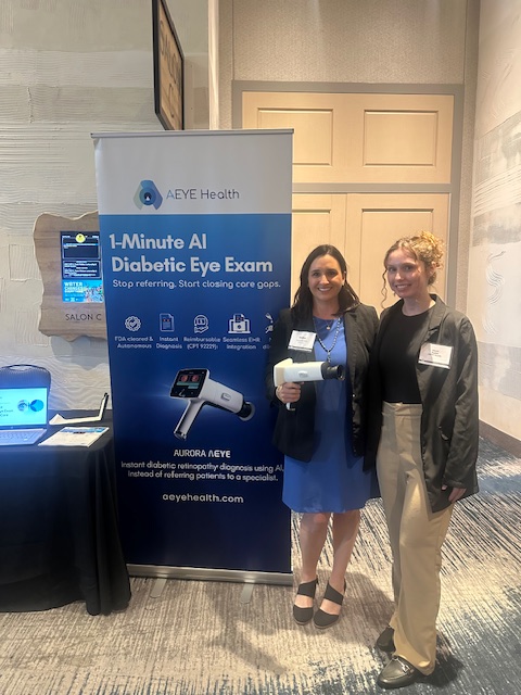 AeyeHealth's tweet photo. 𝗧𝗵𝗿𝗲𝗲 𝗰𝗶𝘁𝗶𝗲𝘀. 𝗢𝗻𝗲 𝗴𝗼𝗮𝗹: 𝗖𝗹𝗼𝘀𝗶𝗻𝗴 𝘁𝗵𝗲 𝗱𝗶𝗮𝗯𝗲𝘁𝗶𝗰 𝗲𝘆𝗲 𝗲𝘅𝗮𝗺 𝗰𝗮𝗿𝗲 𝗴𝗮𝗽.

This April we had the privilege of joining the C. Frank Webber Lectureship and Interim Session hosted by the @TXFamilyDocs - the Texas Academy of Family Physicians, Ignite, the Florida Academy of Family Physicians (FAFP) flagship spring forum, and the American Medical Group Association (AMGA) 2026 Annual Conference.

Each event had its own focus, but one question united every leader we met: How do we close the diabetic eye exam care gap?

There is a growing realization that the current referral-heavy model to eye specialists does not achieve high enough adherence and creates a real barrier to care, as the vast majority don’t follow through. This realization has led to a shared commitment to ensuring no patient loses their sight due to a preventable gap.

It was especially exciting to see strong interest and engagement around AEYE-DS, our FDA-cleared solution that is now the fastest-growing solution in America. A fully autonomous AI diabetic retinopathy screening solution that can be performed anywhere, in under a minute, using just one image per eye to deliver on-the-spot results at the point of care. 

Enabling immediate diagnosis helps enable more efficient, point-of-care workflows and helps bring advanced care directly into everyday clinical practice.

We’re grateful for the opportunity to connect, share, and learn from so many forward-thinking clinicians and healthcare leaders who are committed to improving patient outcomes.