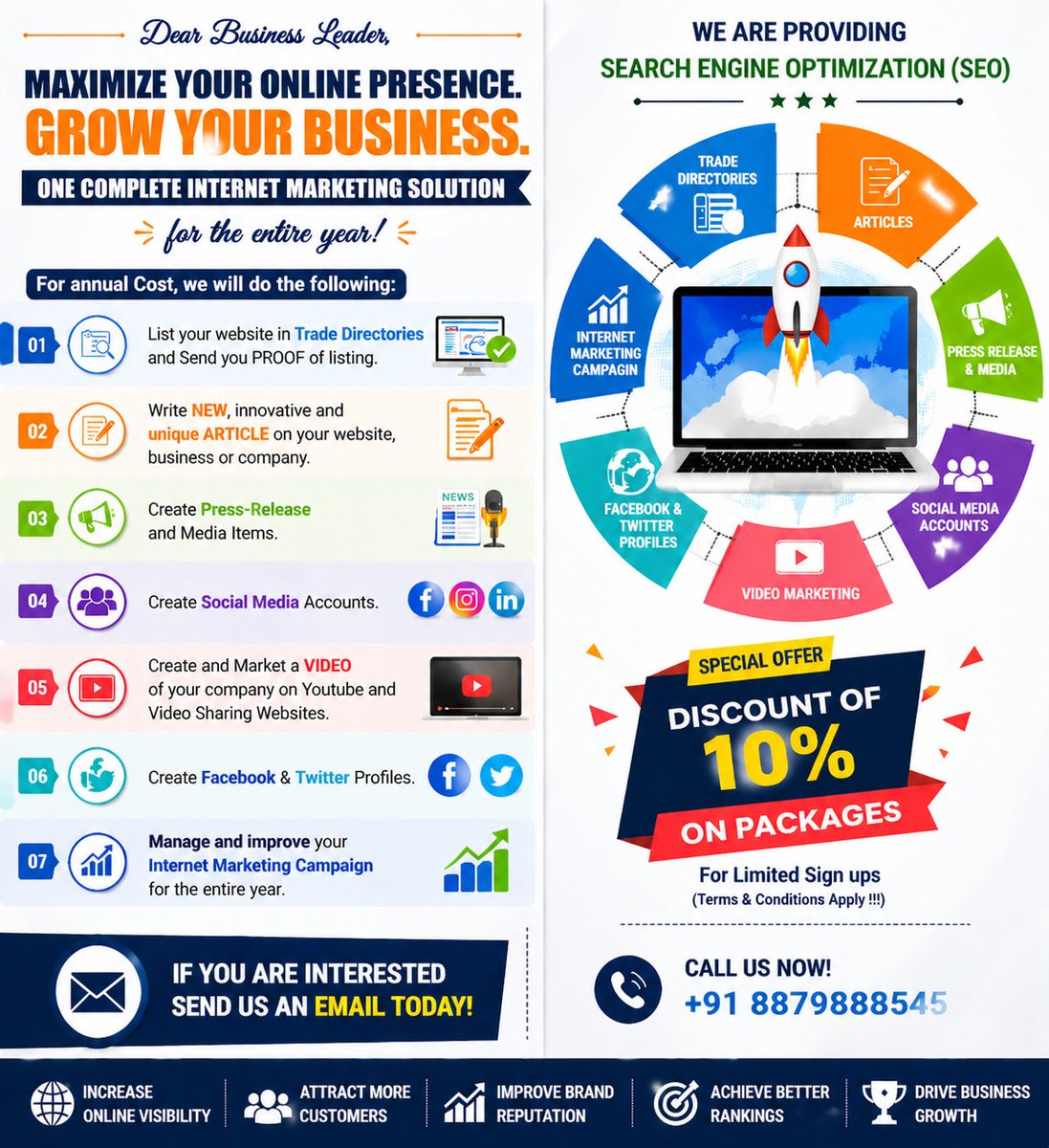 cgs_infotech's tweet photo. Boost your online presence with our complete digital marketing solution! 🚀 Special 10% discount on SEO packages. 📈 Call now to grow your business!
#SEO #DigitalMarketing #OnlineGrowth #BusinessBoost #MarketingSolutions #SEOExperts #GrowYourBusiness #Success #Marketing #Discount https://t.co/MjzB87muOT