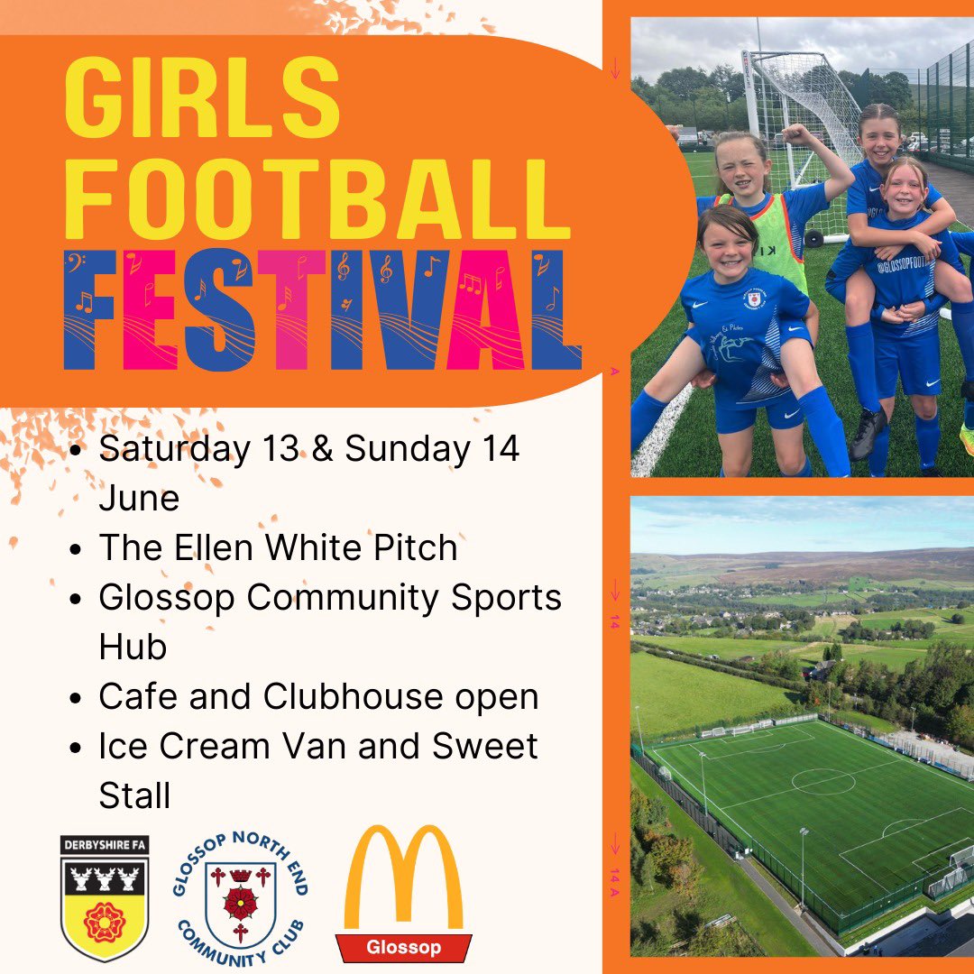 glossopfootball's tweet image. ⚽️🔵⚪️ Summer Football Festivals – June ⚪️🔵⚽️

📍 The Ellen White Pitch, High Peak 🌄
Girls &amp;amp; U7–U12 tournaments + U6 &amp;amp; 3v3

✅ DCFA affiliated

💷 £60 (7v7 &amp;amp; 9v9) | £50 (5v5) | 3v3 FREE

👉 Book now:
tournifyapp.com/live/glossopfo…

#GlossopFootball #BestWeCanBe #LoveTheGame #Glossop