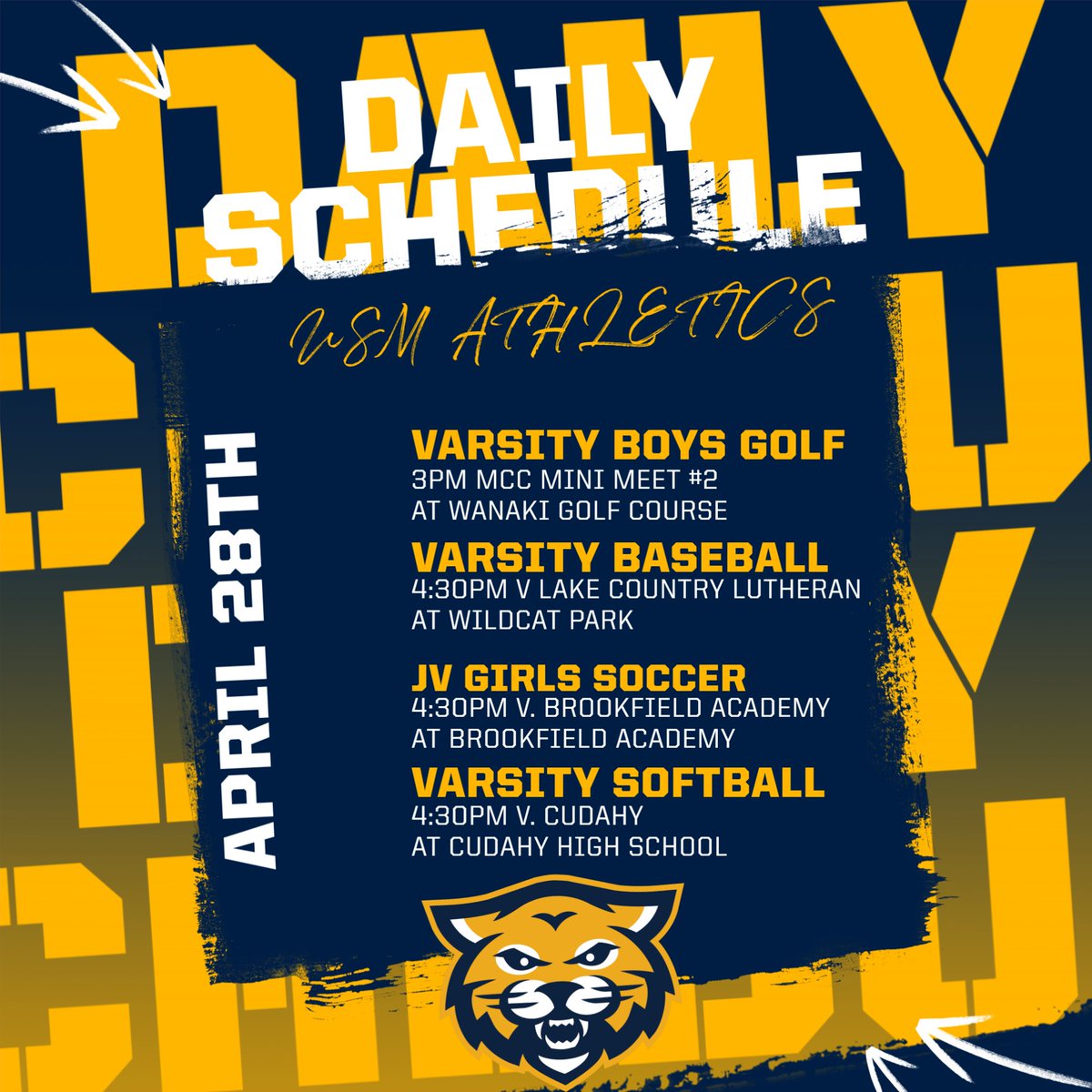 USMathletics's tweet image. Go out and show your support for your Wildcats today! 
@usmsocial @USMAthleticsAD #BetterEveryday