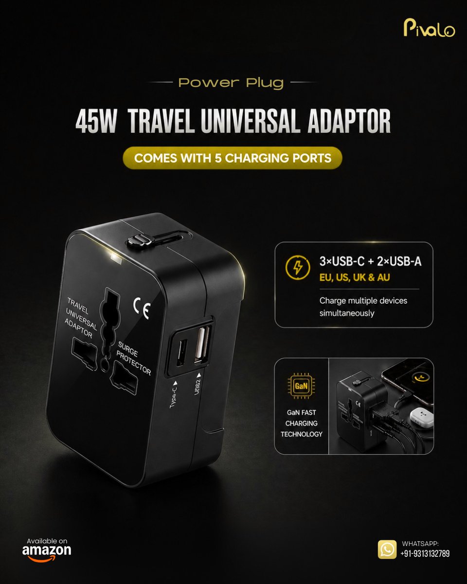 pivalostore's tweet image. One adapter. Every destination.

#Pivalo #TravelEssentials #UniversalAdapter #FastCharging #TechOnTheGo #SmartTravel