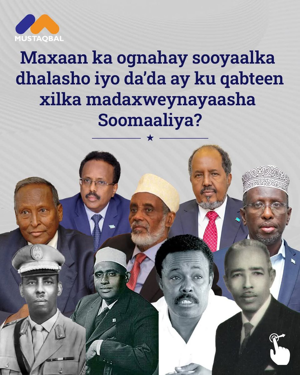 Sucdo12's tweet photo. Madaxweyne Sharif Sheikh Ahmed ayaa noqday madaxweynihii ugu da'da yaraa ee Villa Somalia hoggaamiya, halka AUN Madaxweyne Cabdullaahi Yuusuf uu noqday madaxweynihii ugu da'da weyna ee dalka hoggaamiya.

Madaxweyne Hassan Sheikh Mohamud ayaa noqday madaxweynihii ugu horreeyey https://t.co/9M3S7YvAl8
