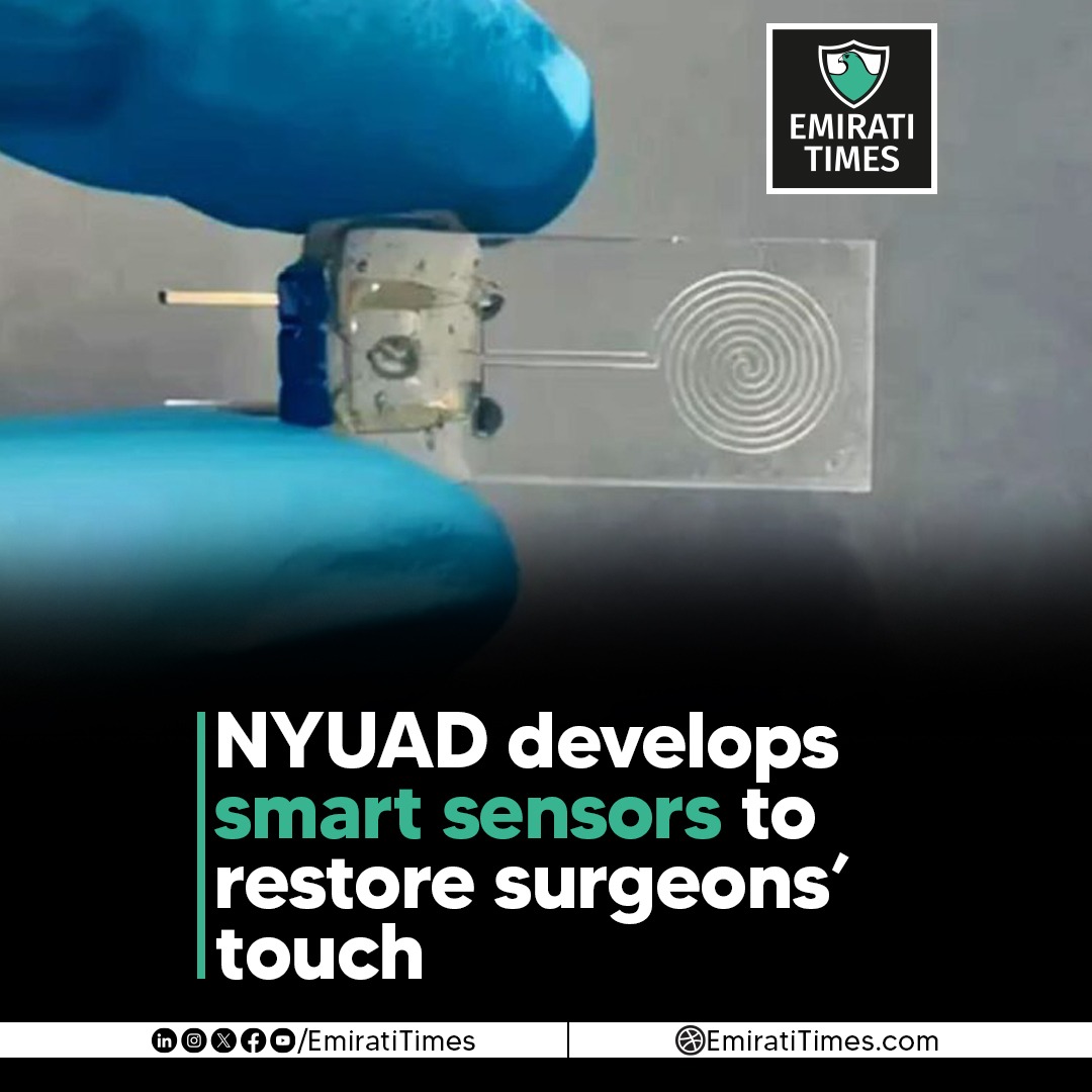 EmiratiTimes's tweet image. NYUAD develops soft sensors restoring surgeons’ sense of touch in keyhole surgery, enabling real-time force sensing for safer procedures.
emiratitimes.com/nyuad-sensors-…

#NYUAD #MedicalInnovation #SurgicalTechnology #EmiratiTimes #KeyholeSurgery #SmartSensors 
@NYUAbuDhabi
